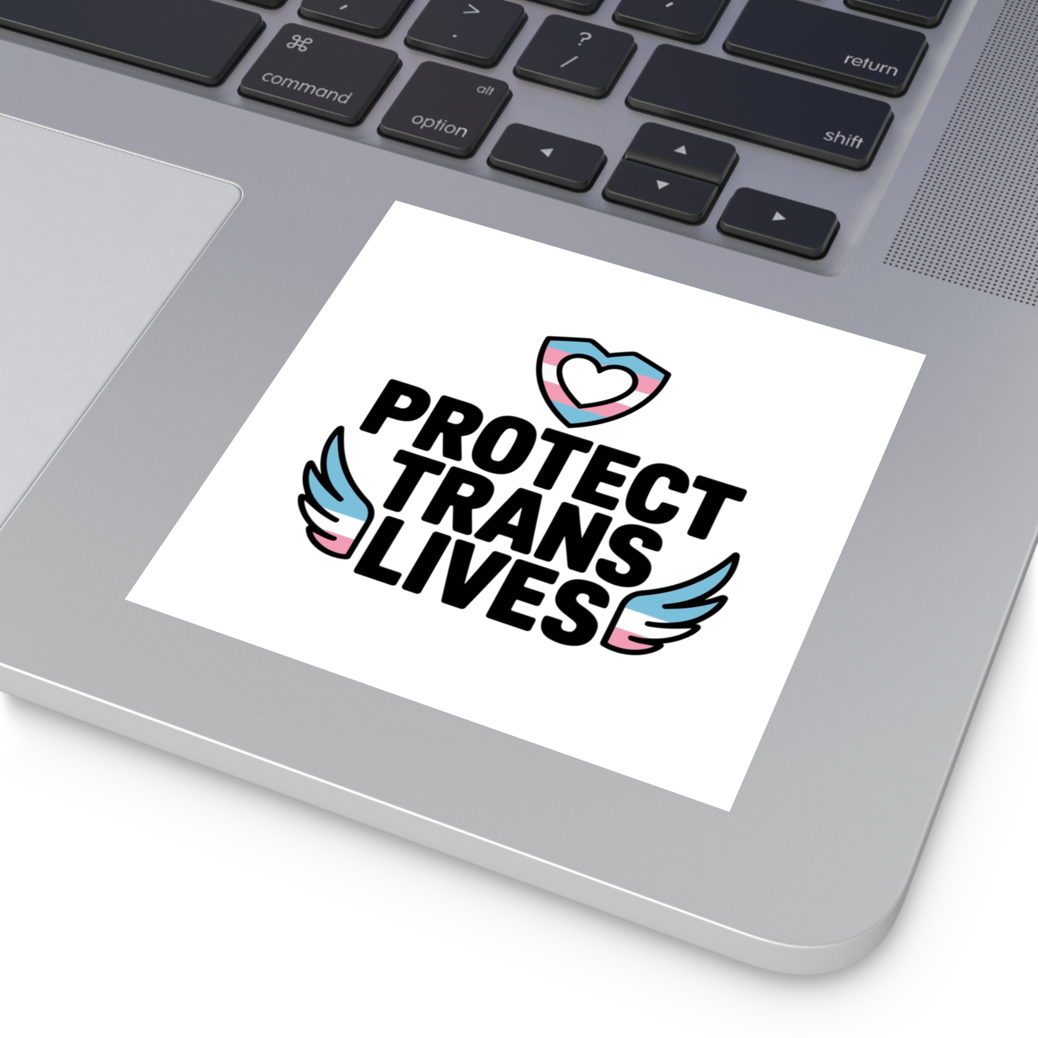 Protect Trans Lives T Shirt Design Isolated White Background Laminate Stickers Square - Image 19