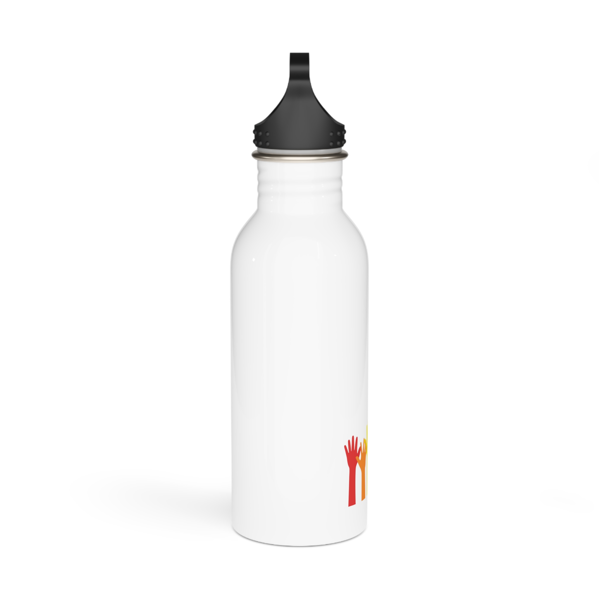 Silhouette Rainbow Colored Hands As Colors Pride Flag Lgbtqia Concept Stainless Steel Water Bottle - Image 2
