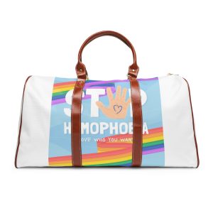 Hand Drawn Stop Homophobia Message Illustrated(1) Waterproof Travel Bag