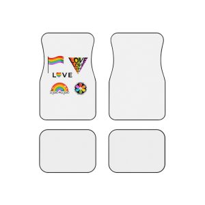 Pride Day Badges With Flag Car Mats Set Of 4