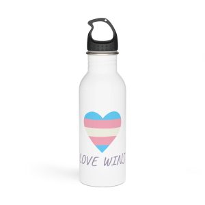 Colorful Heart Shape Transgender Pride Flag Happy Pride Day Lgbtqia Community Pride Month Vector Hand Drawn Doodle Posters Stickers Logo Cards Stainless Steel Water Bottle