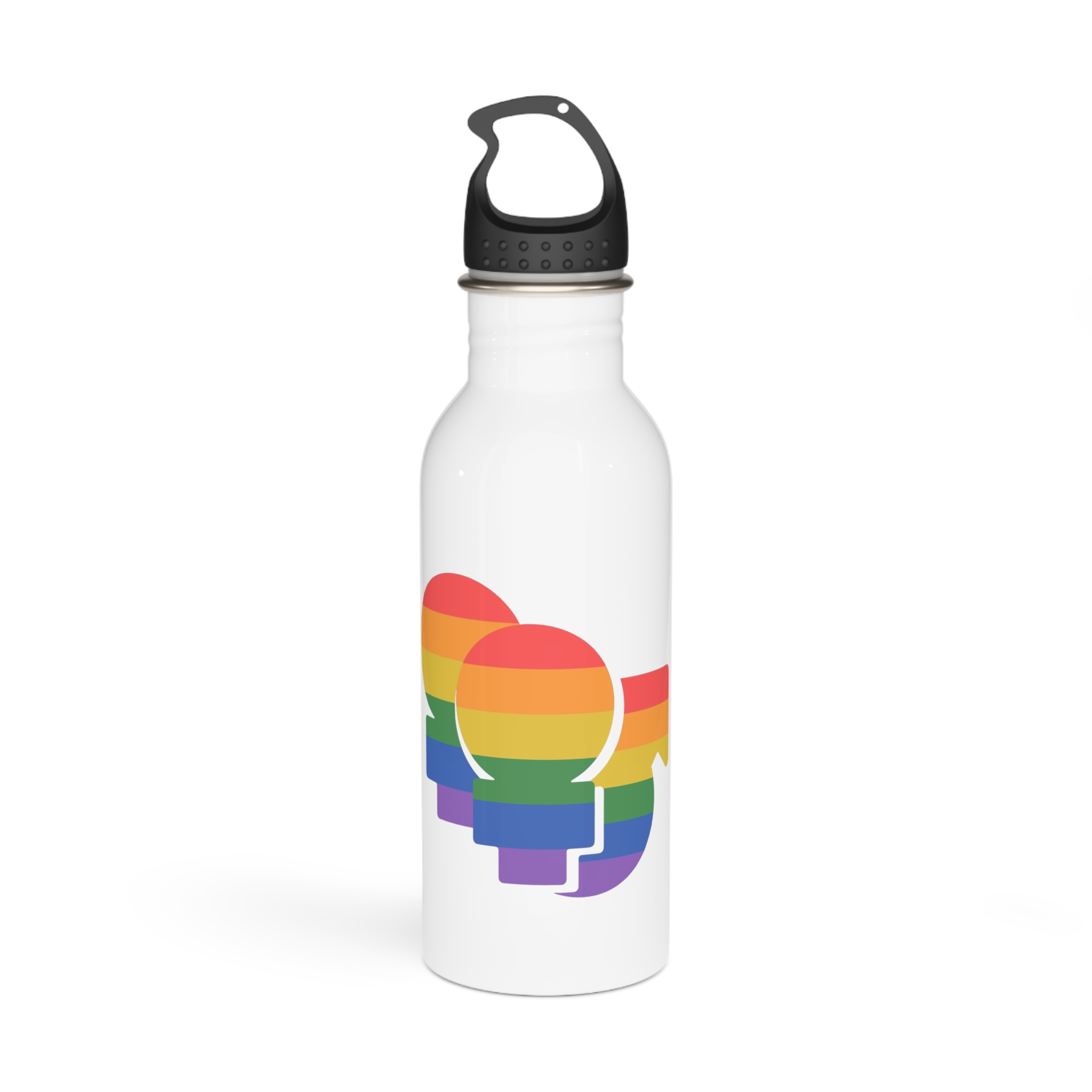 Lgbt Icon Isolated Black Background Diversity Human Right Concept Lgbt Community Vector Flat Illustration Poster Card Banner Stainless Steel Water Bottle