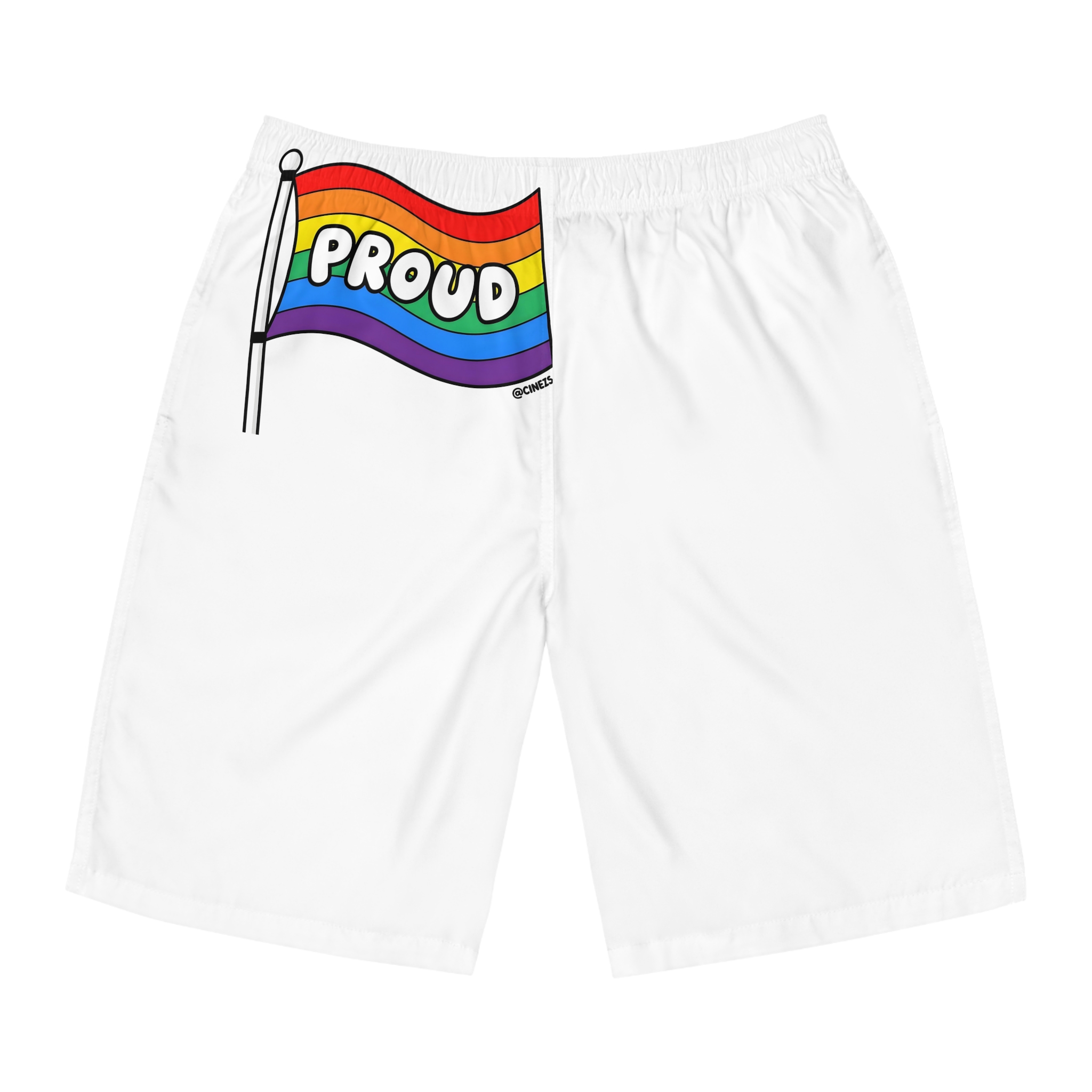 Proud Rainbow Flag Lgbtq Celebration Mens Board Shorts Aop