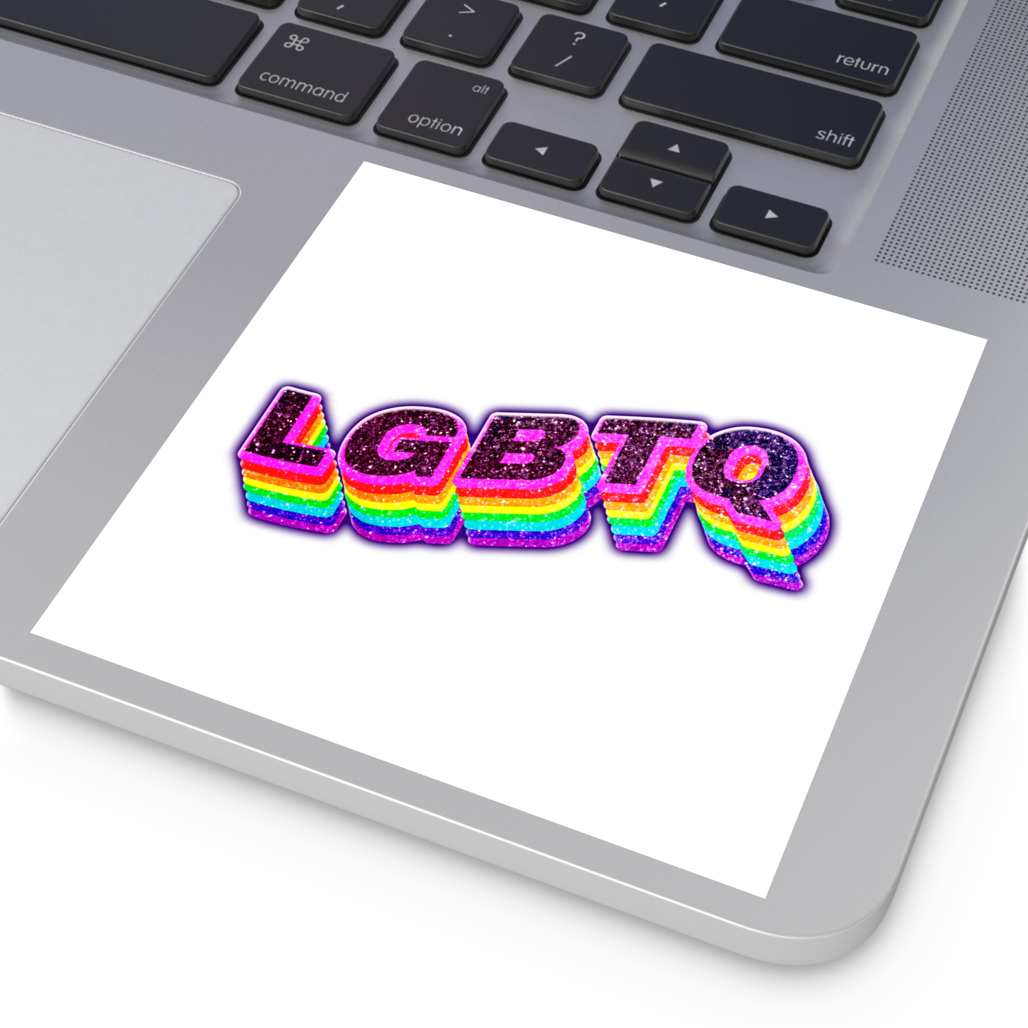 Lgbtq Rainbow 3d Png Typography Laminate Stickers Square - Image 35