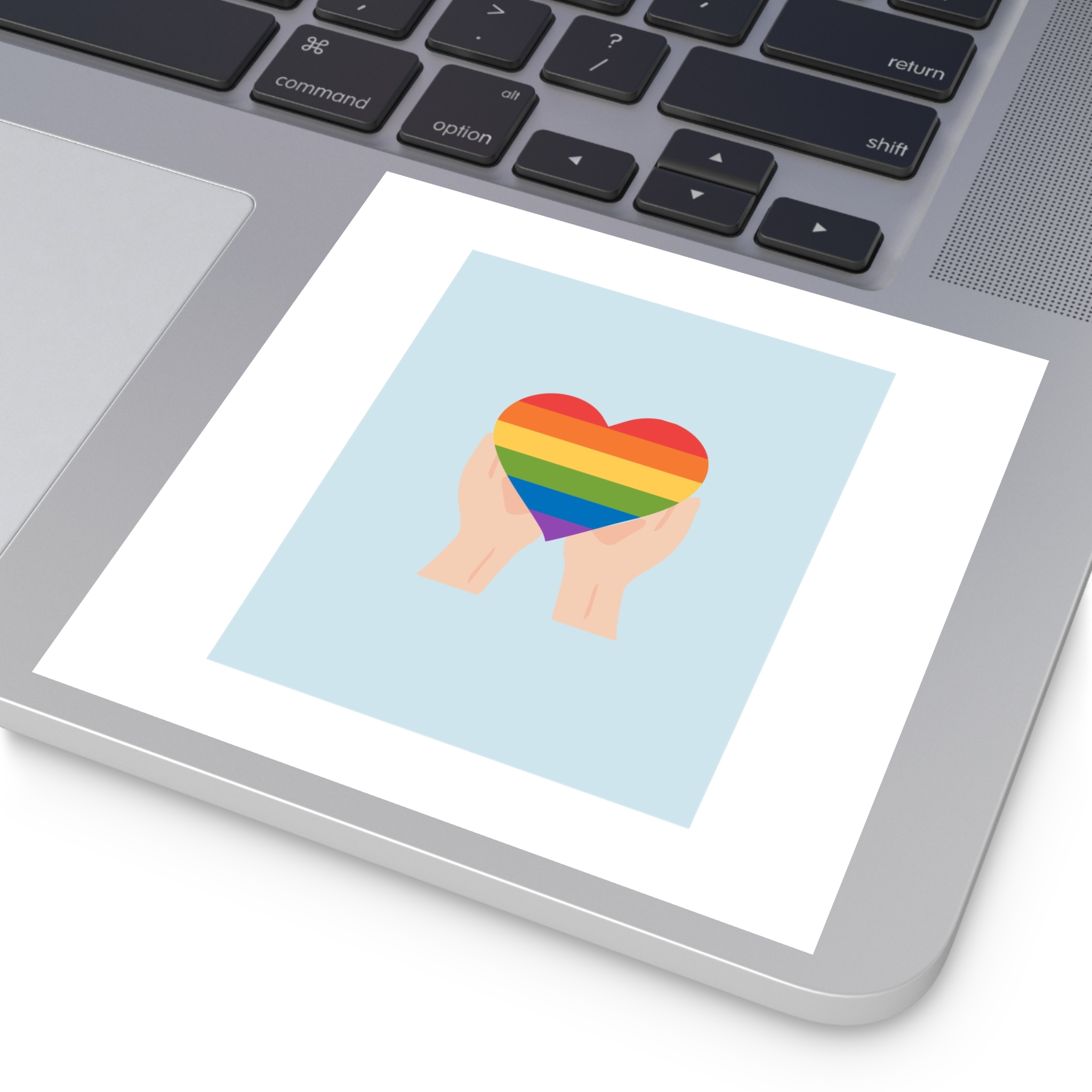 Pride Lgbt Card Support Love Poster That Says Rainbow Heart It Laminate Stickers Square - Image 47