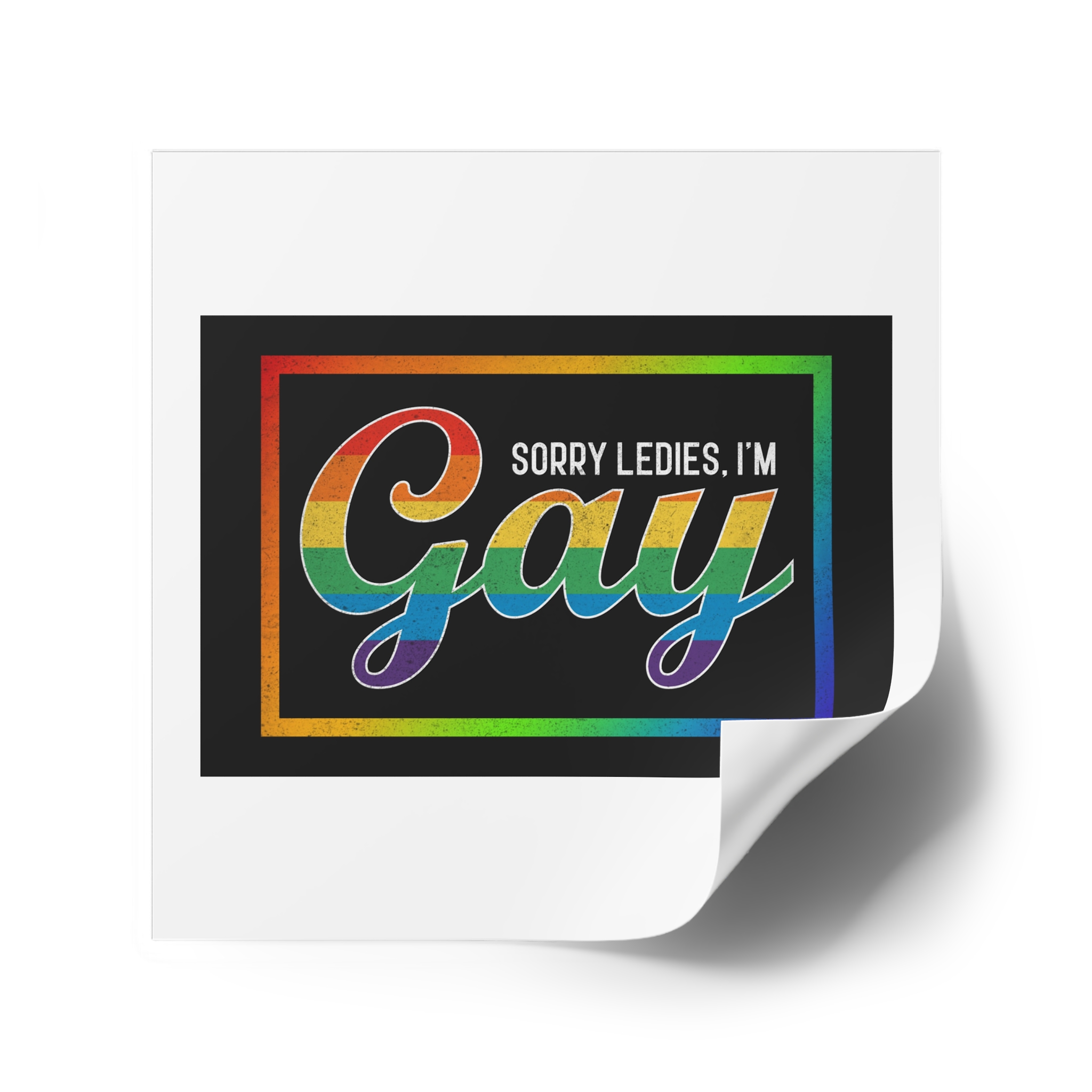 Pride Gay Rainbow Typography Vector Premium T Shirt(3) Laminate Stickers Square - Image 46