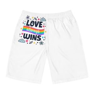 Pride Day Lettering Style Mens Board Shorts Aop