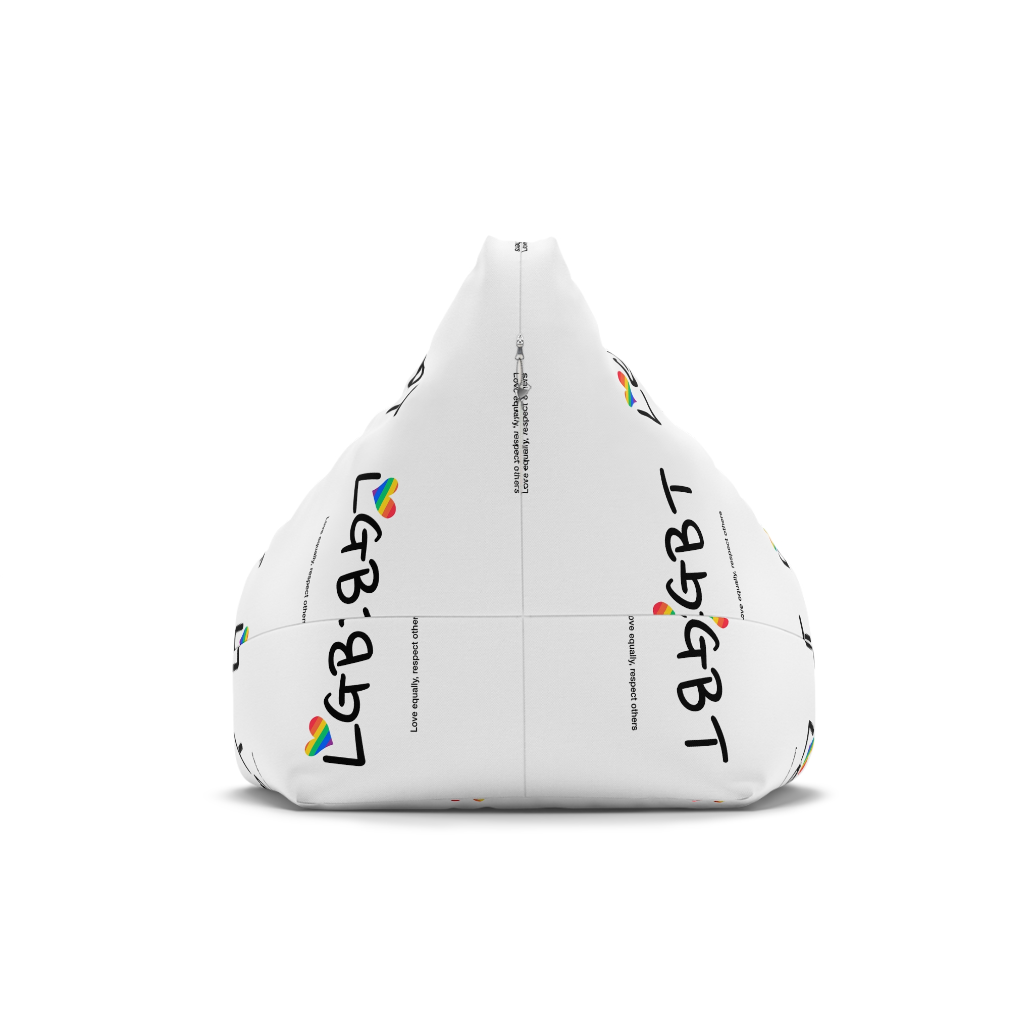 Love Letter Pride Rainbow Lettering Text Writing Pattern Freedom Love Heart Homo Colors Flag Parade(3) Bean Bag Chair Cover - Image 2