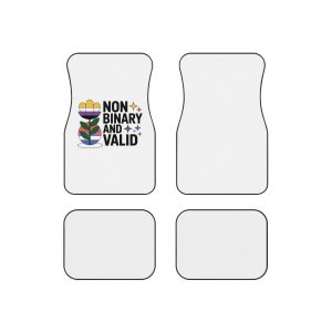Non Binary Valid T Shirt Design Isolated White Background Car Mats Set Of 4