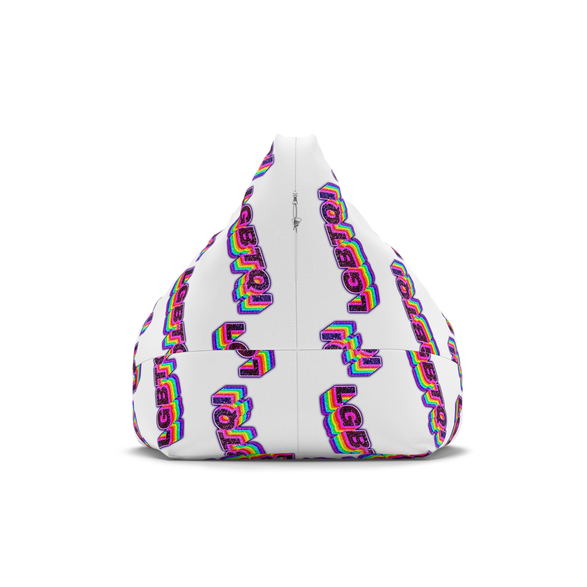 Lgbtqi 3d Word Glitch Png Bean Bag Chair Cover - Image 2