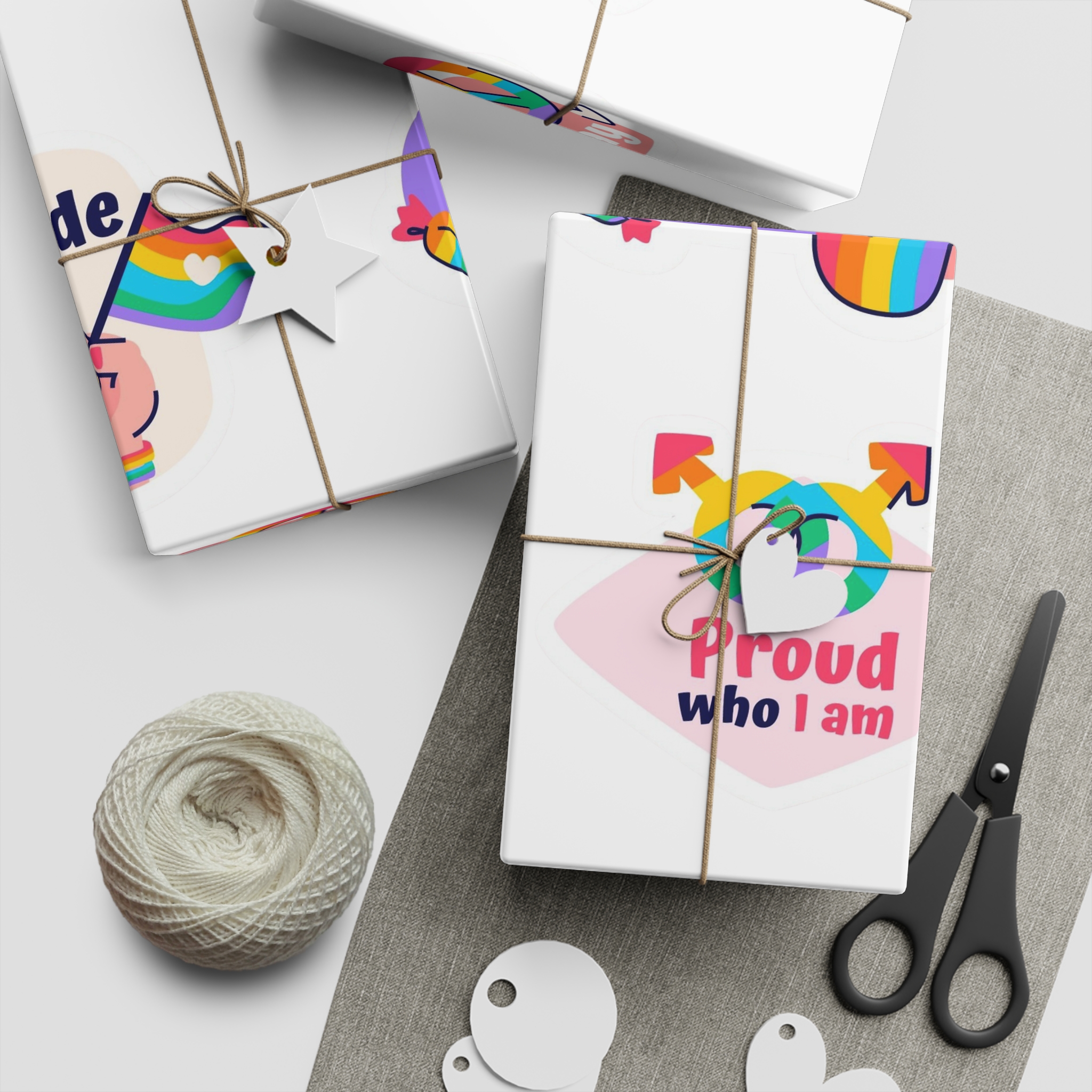 Flat Labels Collection Pride Month Celebration Gift Wrapping Paper Sheets 1pc - Image 2