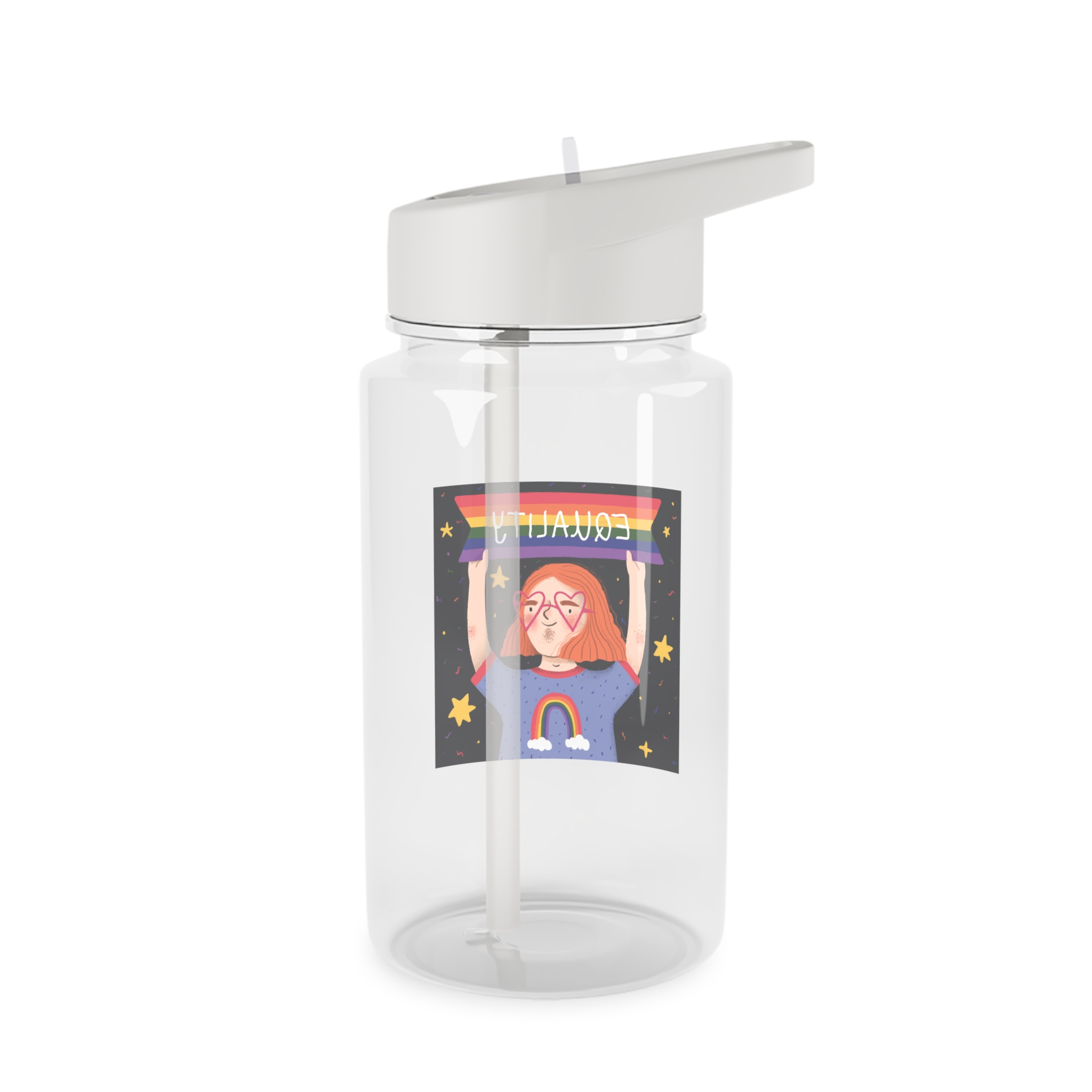 Pride Day Concept Equality Message Tritan Water Bottle - Image 2