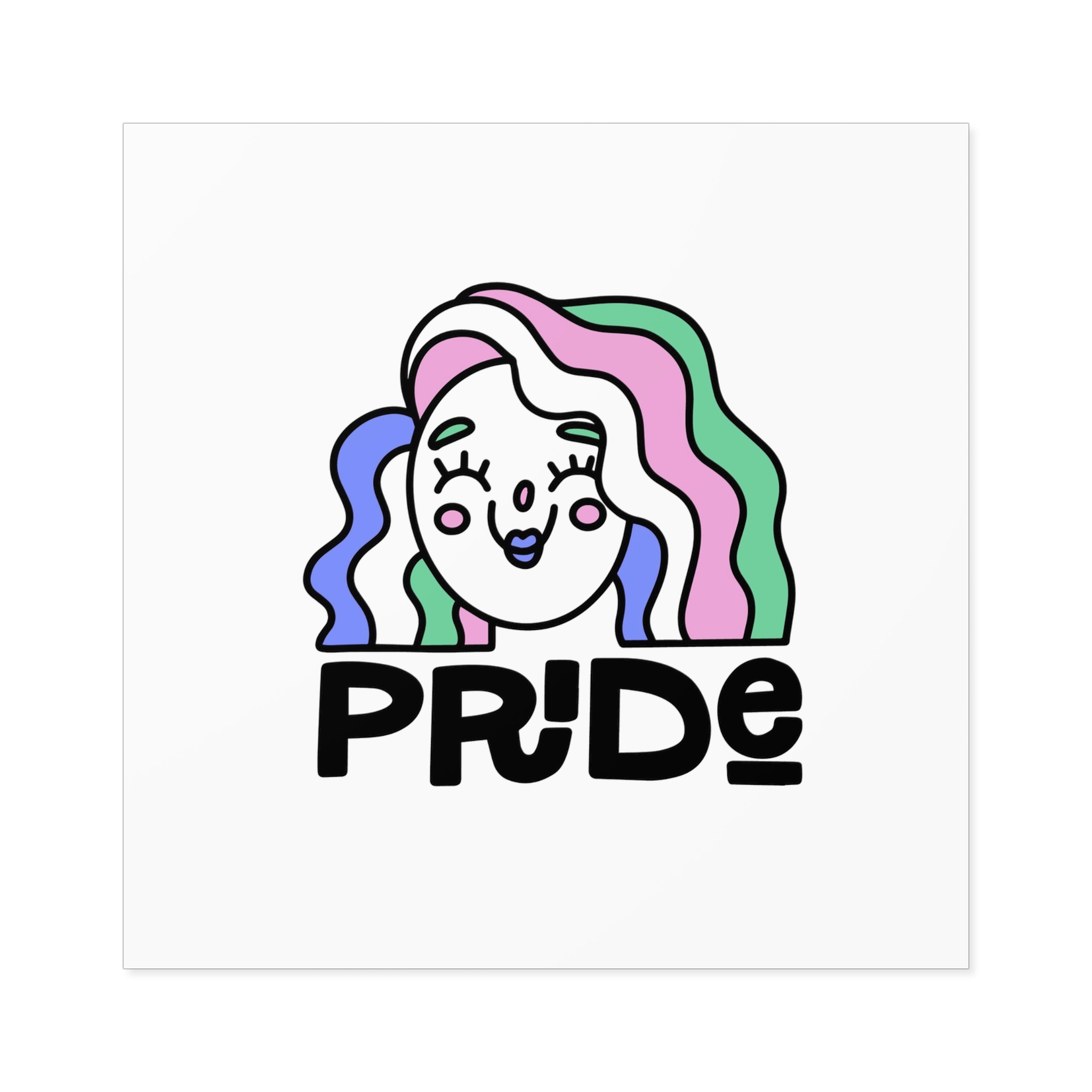 Pride Day Lettering Quote Concept Laminate Stickers Square - Image 33