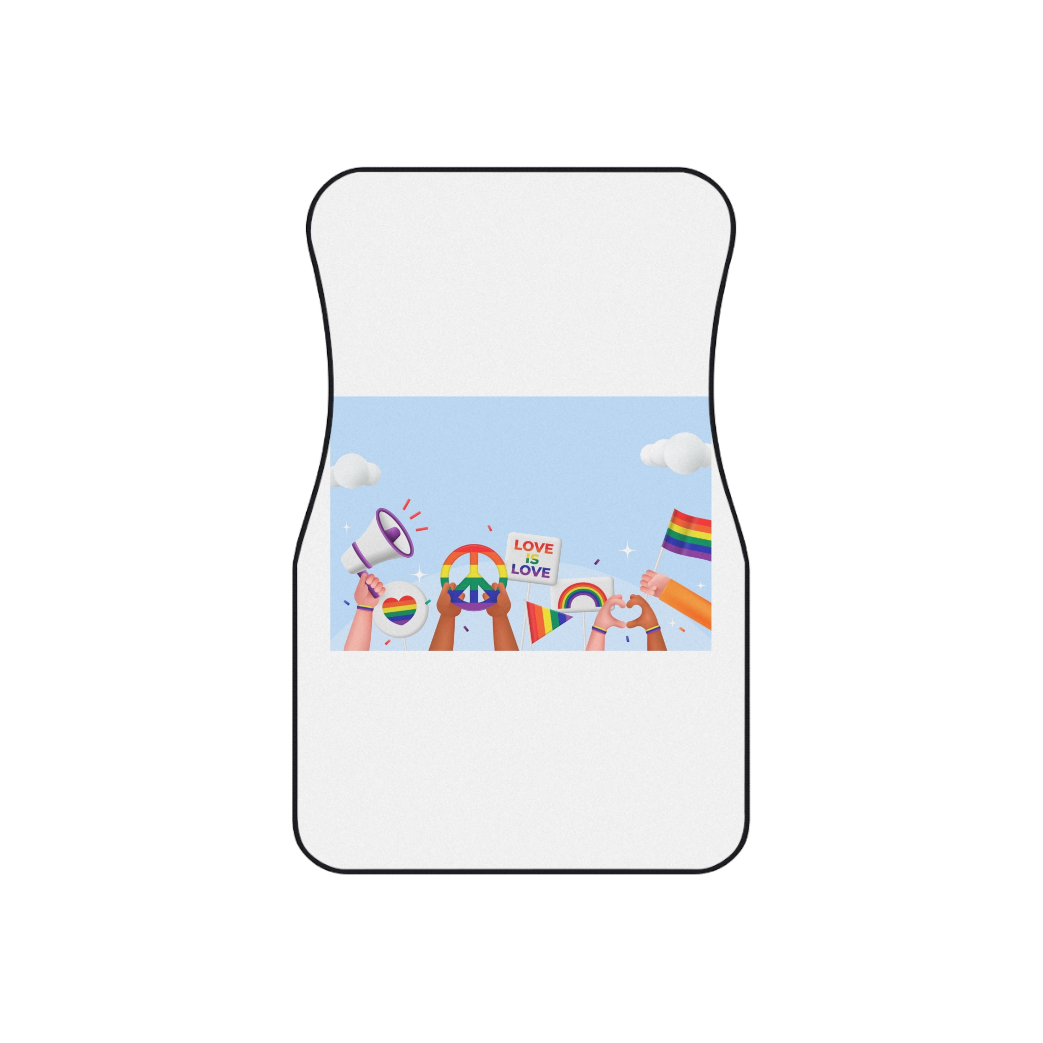 Realistic Background Pride Month Celebration Car Mats Set Of 4 - Image 2