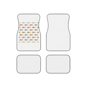 Rainbow Love Lettering Seamless Pattern Happy Pride Minimalistic Background With Simple Text Car Mats Set Of 4