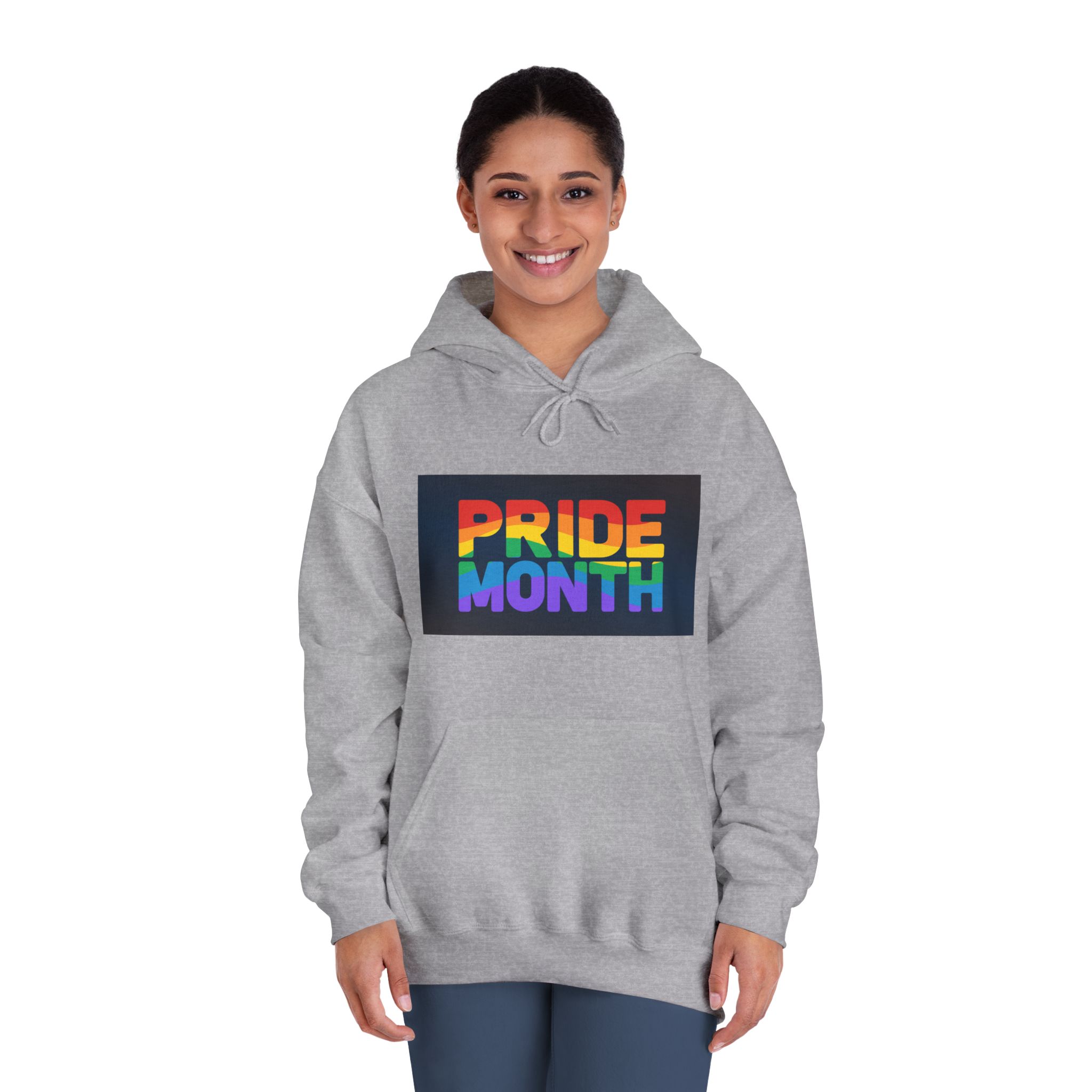 Lgbt Pride Rainbow Flag Lettering Banner Poster Social Media Pride Calligraphy With Unisex Dryblend Hooded Sweatshirt - Image 16