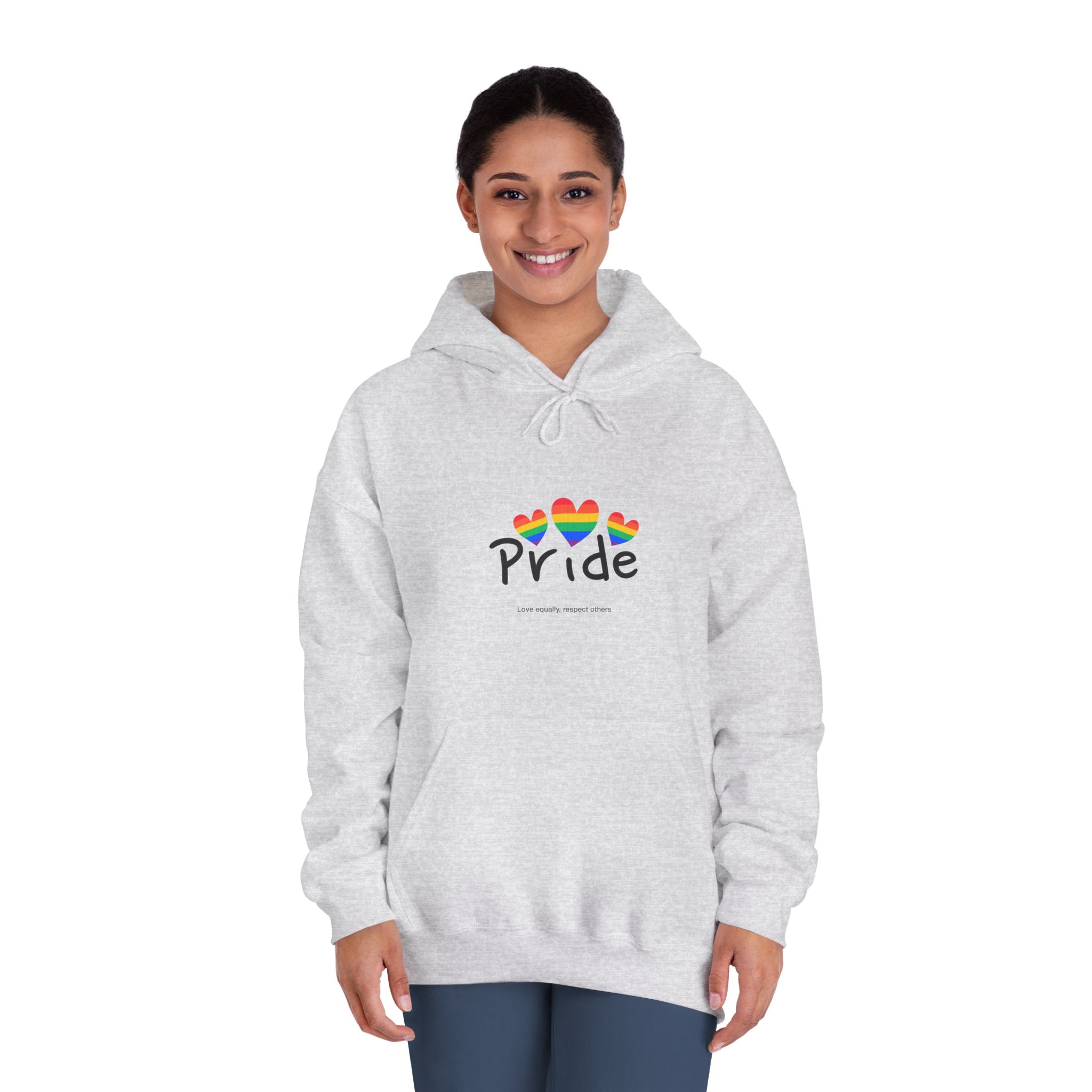 Love Letter Pride Rainbow Lettering Text Writing Pattern Freedom Love Heart Homo Colors Flag Parade(2) Unisex Dryblend Hooded Sweatshirt - Image 8