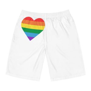 Vector Illustration Heart Colors Lgbt Flag Heart Pride Month Mens Board Shorts Aop