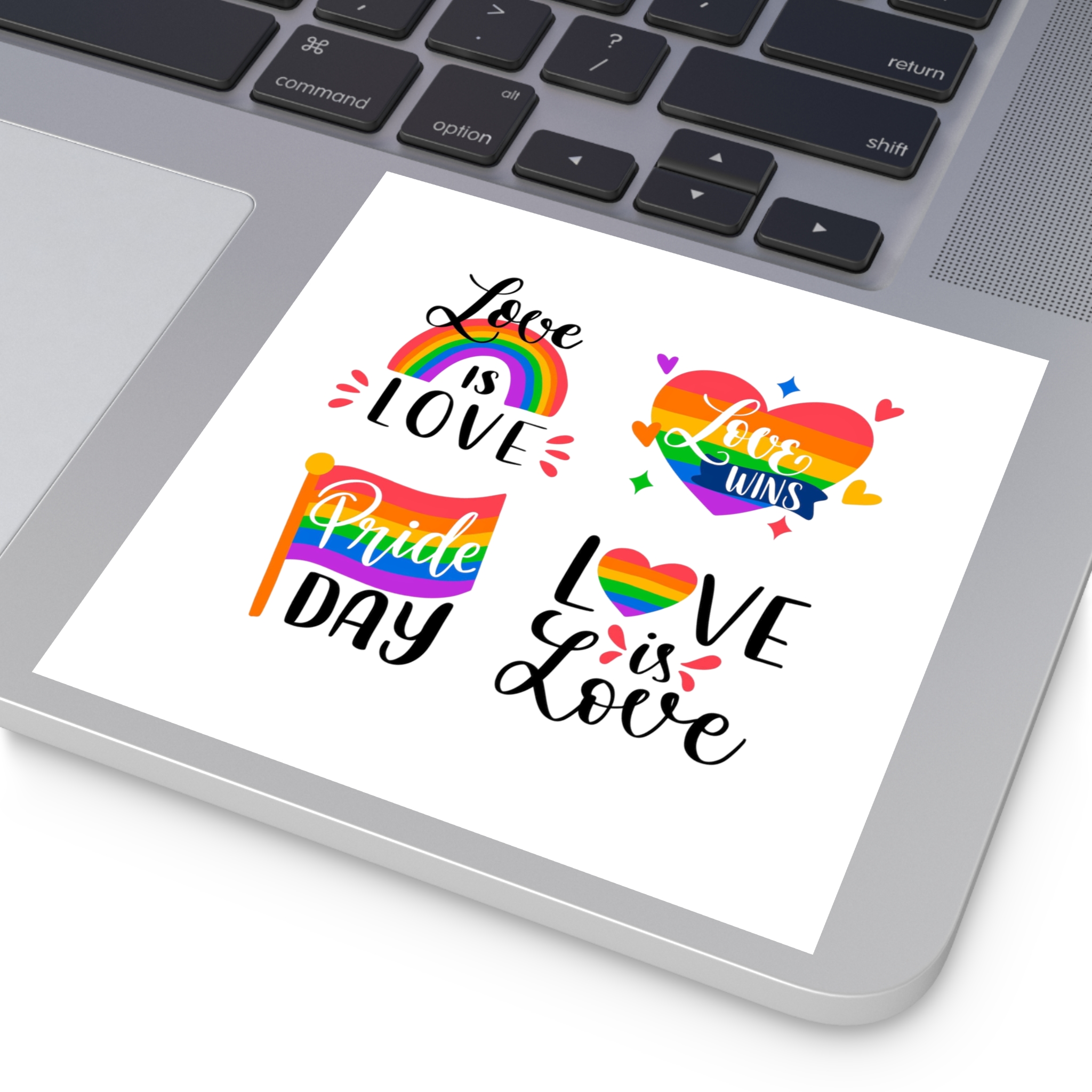 Hand Drawn Pride Day Label Collection Laminate Stickers Square - Image 35