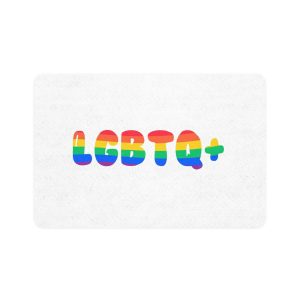 Pride Rainbow Lettering Text Writing Pattern Freedom Love Heart Homo Colors Flag Parade Lgbtq Flag W Pet Food Mat 12x18