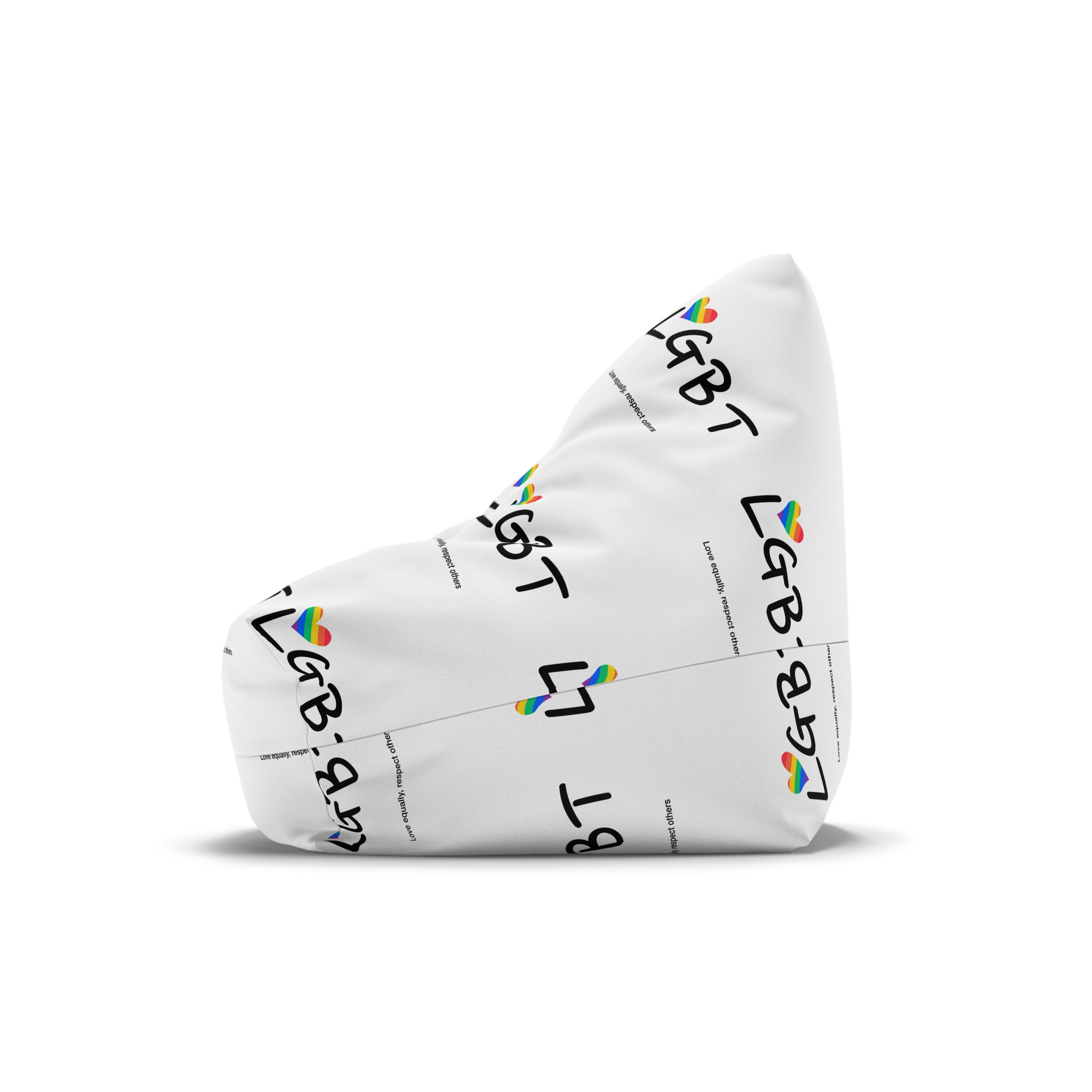 Love Letter Pride Rainbow Lettering Text Writing Pattern Freedom Love Heart Homo Colors Flag Parade(3) Bean Bag Chair Cover - Image 4