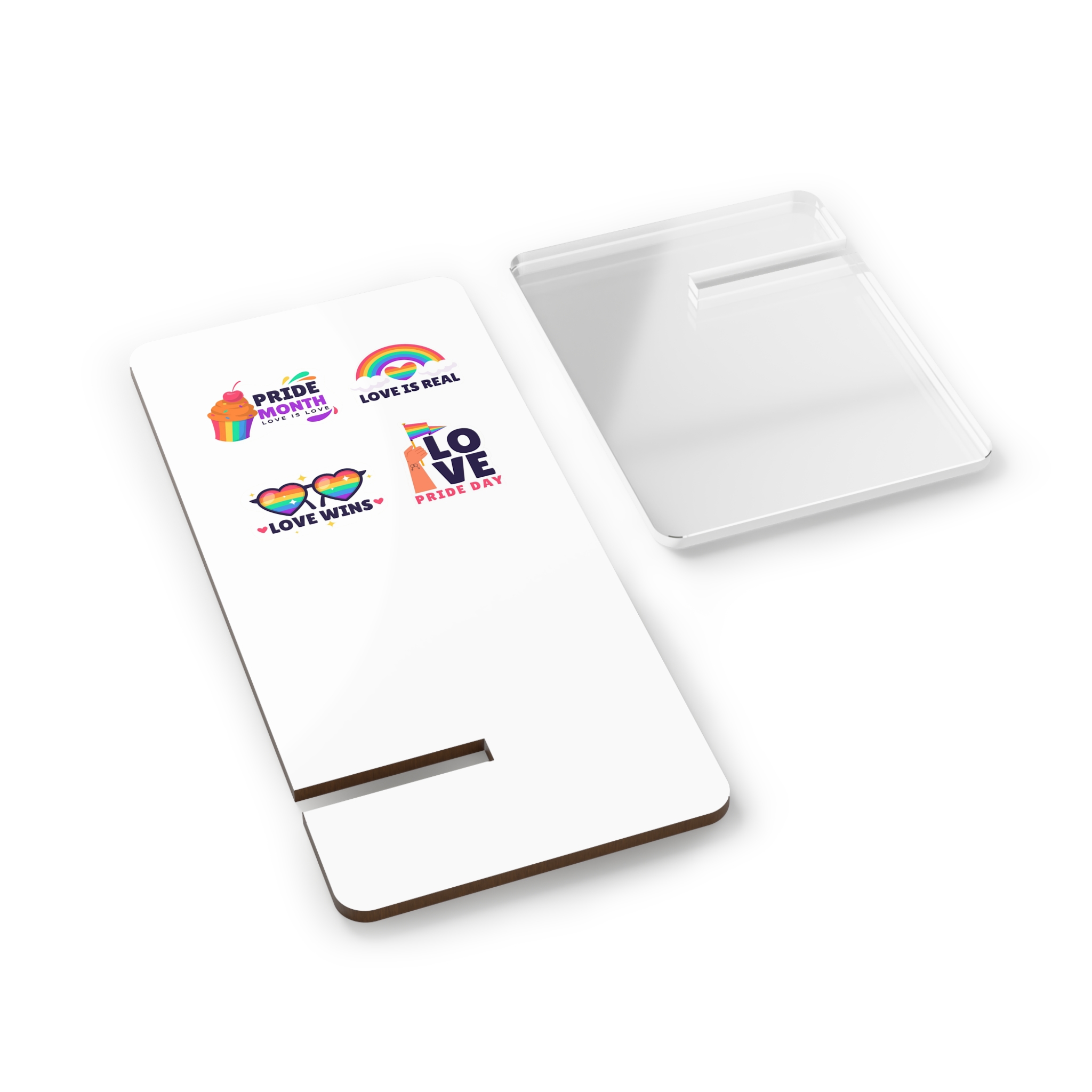 Flat Stickers Collection Lgbtqi Pride Month Celebration Mobile Display Stand For Smartphones - Image 2