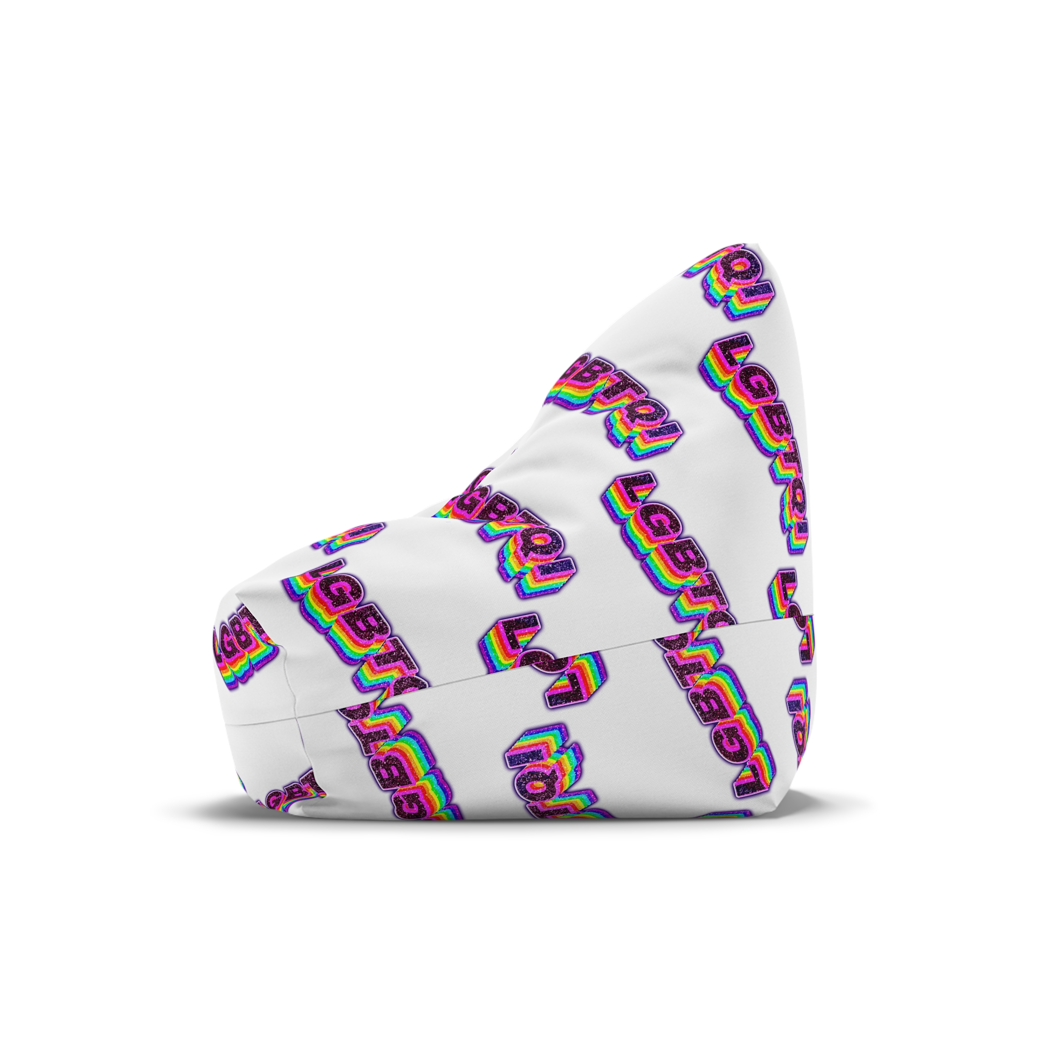 Lgbtqi 3d Word Glitch Png Bean Bag Chair Cover - Image 4