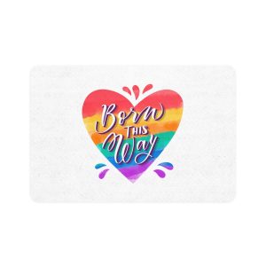 Hand Painted Watercolor Pride Day Lettering Pet Food Mat 12x18