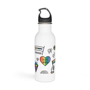 Lgbt Doodle Set Rainbow Flag Pride Month Vector Illustration Stainless Steel Water Bottle