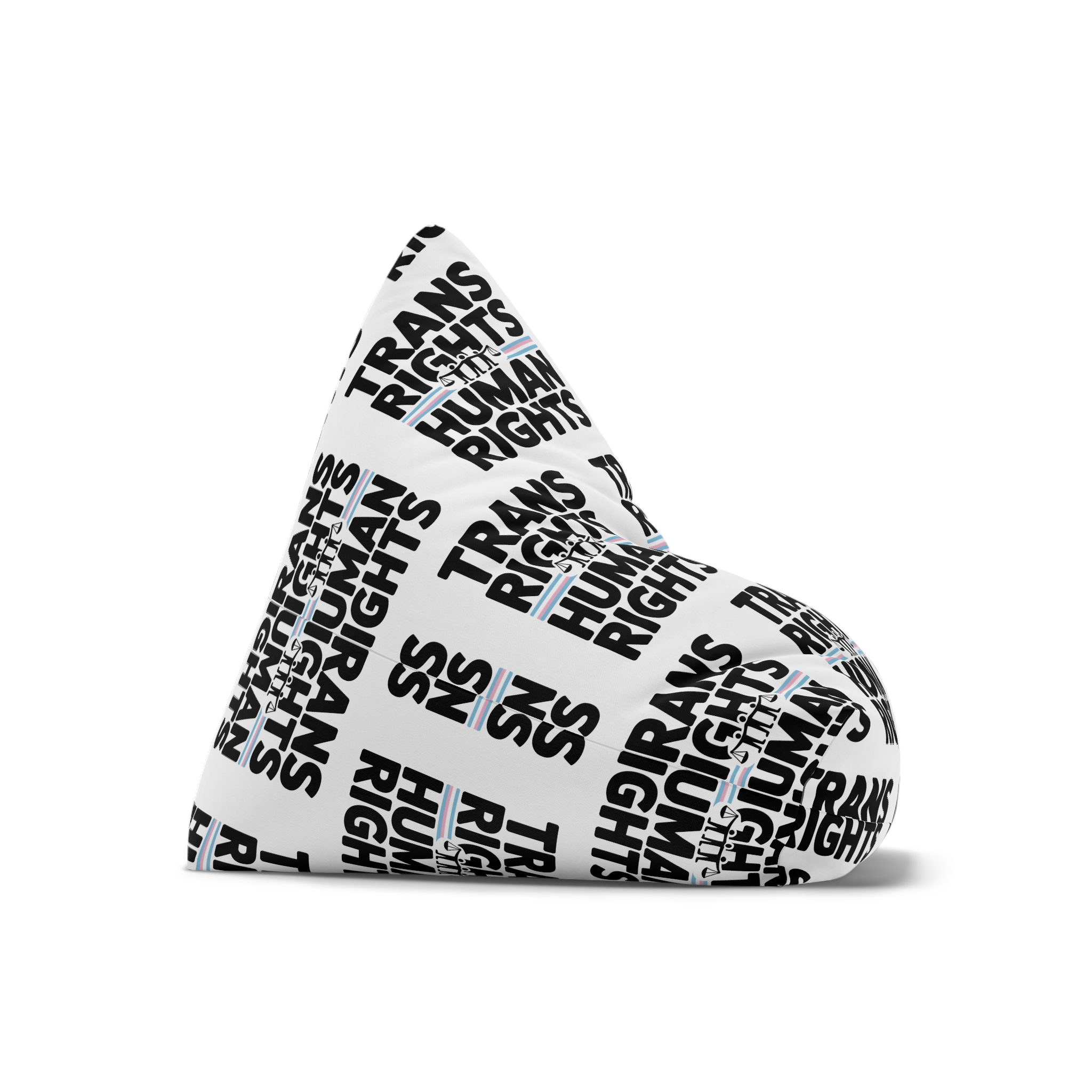 Trans Rights Human Rights T Shirt Design Isolated White Background Bean Bag Chair Cover - Image 7