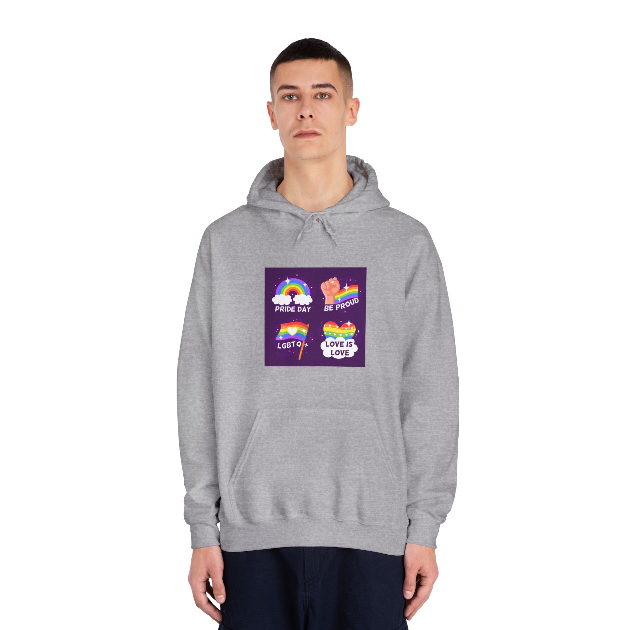 Pride Day Badges Collection Unisex Dryblend Hooded Sweatshirt - Image 15