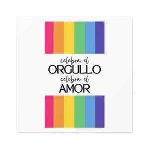 Happy Pride Month Rainbow Background Template Design Laminate Stickers Square