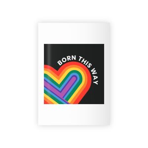 Rainbow Heart Template Lgbtq Pride Month With Born This Way Text Gift Wrapping Paper Rolls 1pc