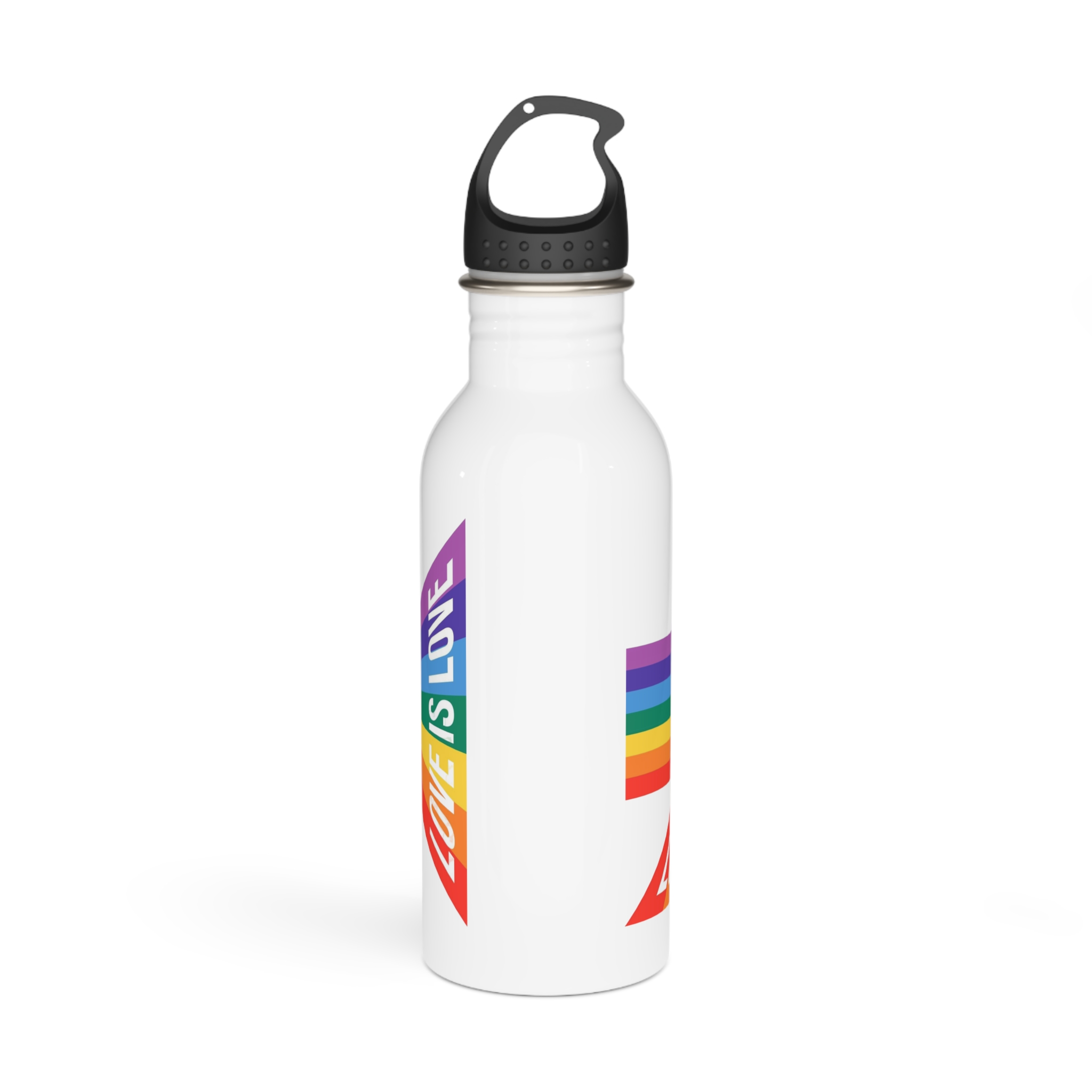 Pride Month Banner With Pride Lgbtq Rainbow Flag Vector Background Stainless Steel Water Bottle - Image 3