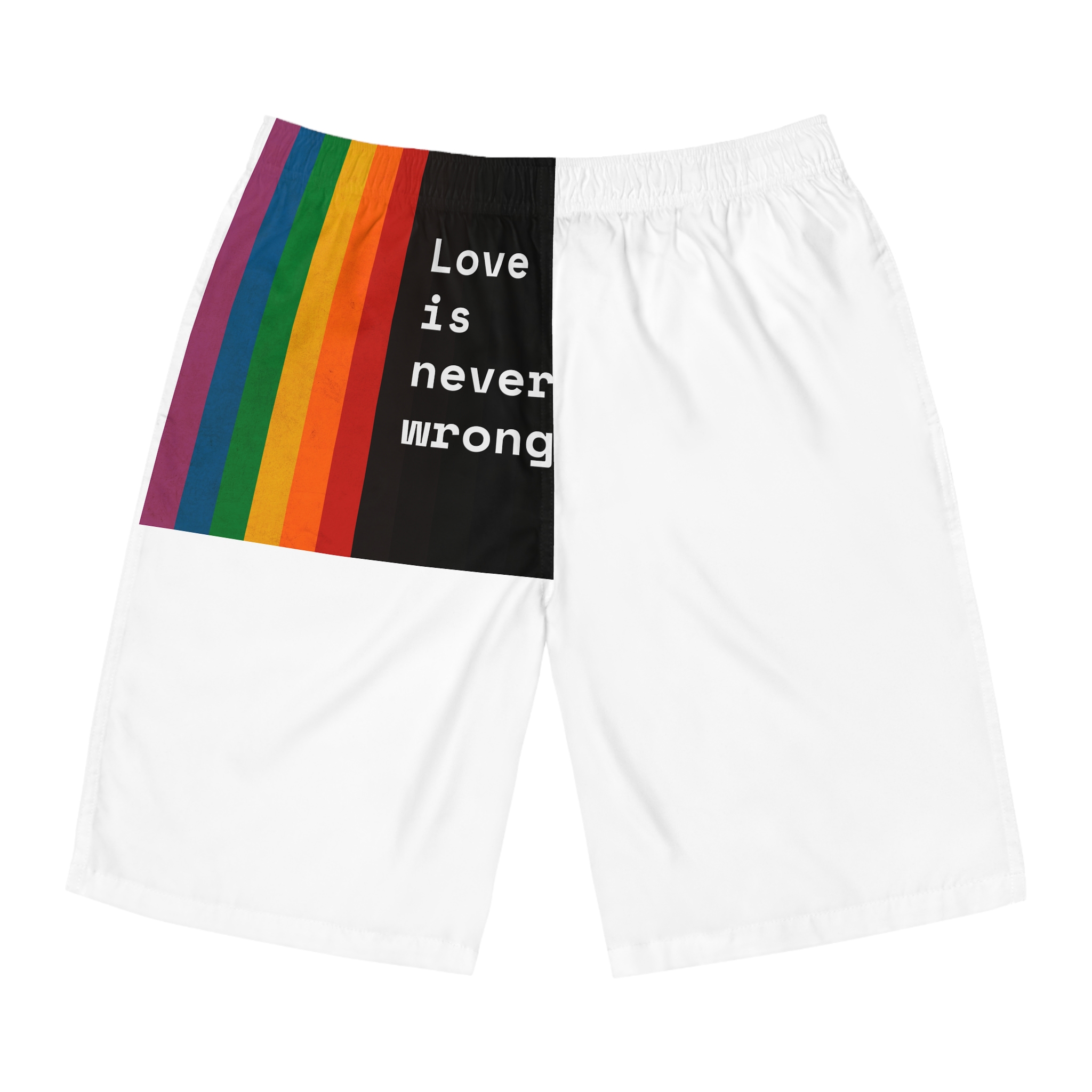 Rainbow With Love Is Never Wrong Concept Pride Month Mens Board Shorts Aop