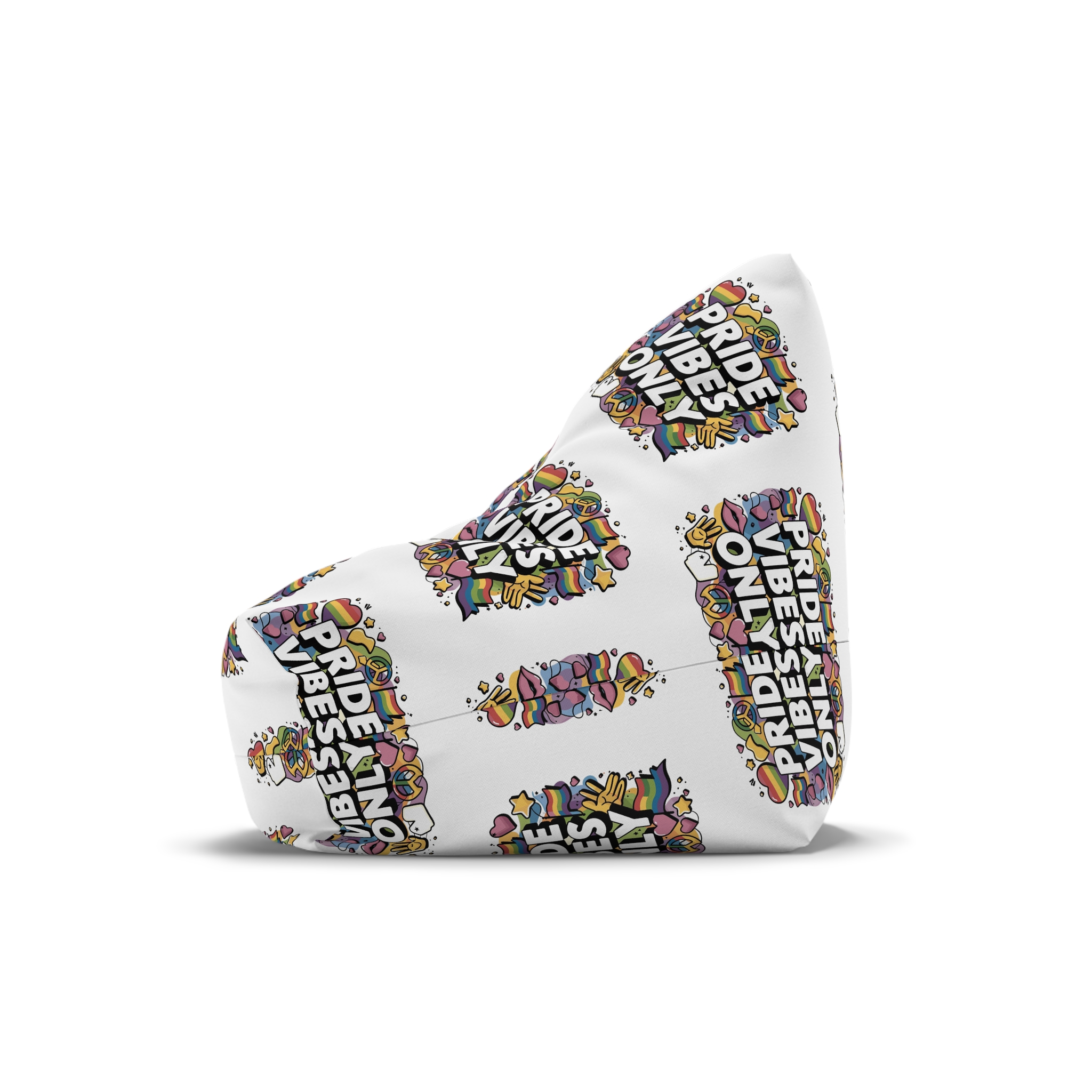 Pride Vibes Only T Shirt Design Isolated White Background Bean Bag Chair Cover - Image 4