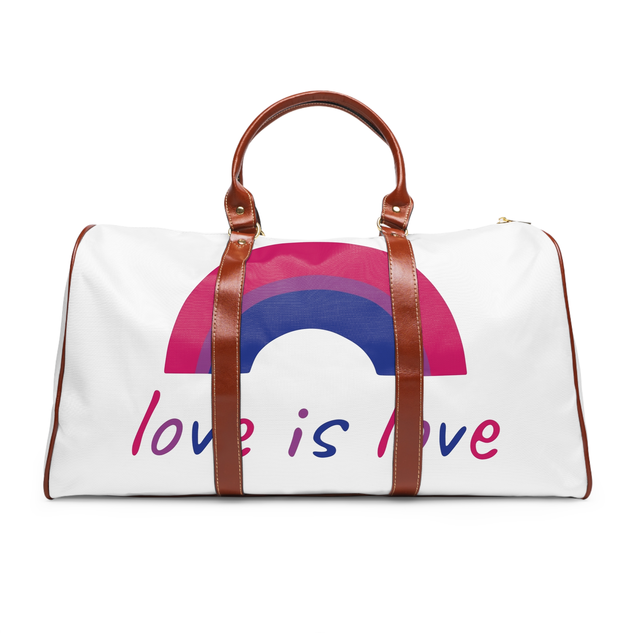 Colorful Rainbow Shape Bisexual Pride Flag Happy Pride Day Lgbtqia Community Pride Month Vector Hand Drawn Doodle Posters Stickers Logo Cards (1) Waterproof Travel Bag