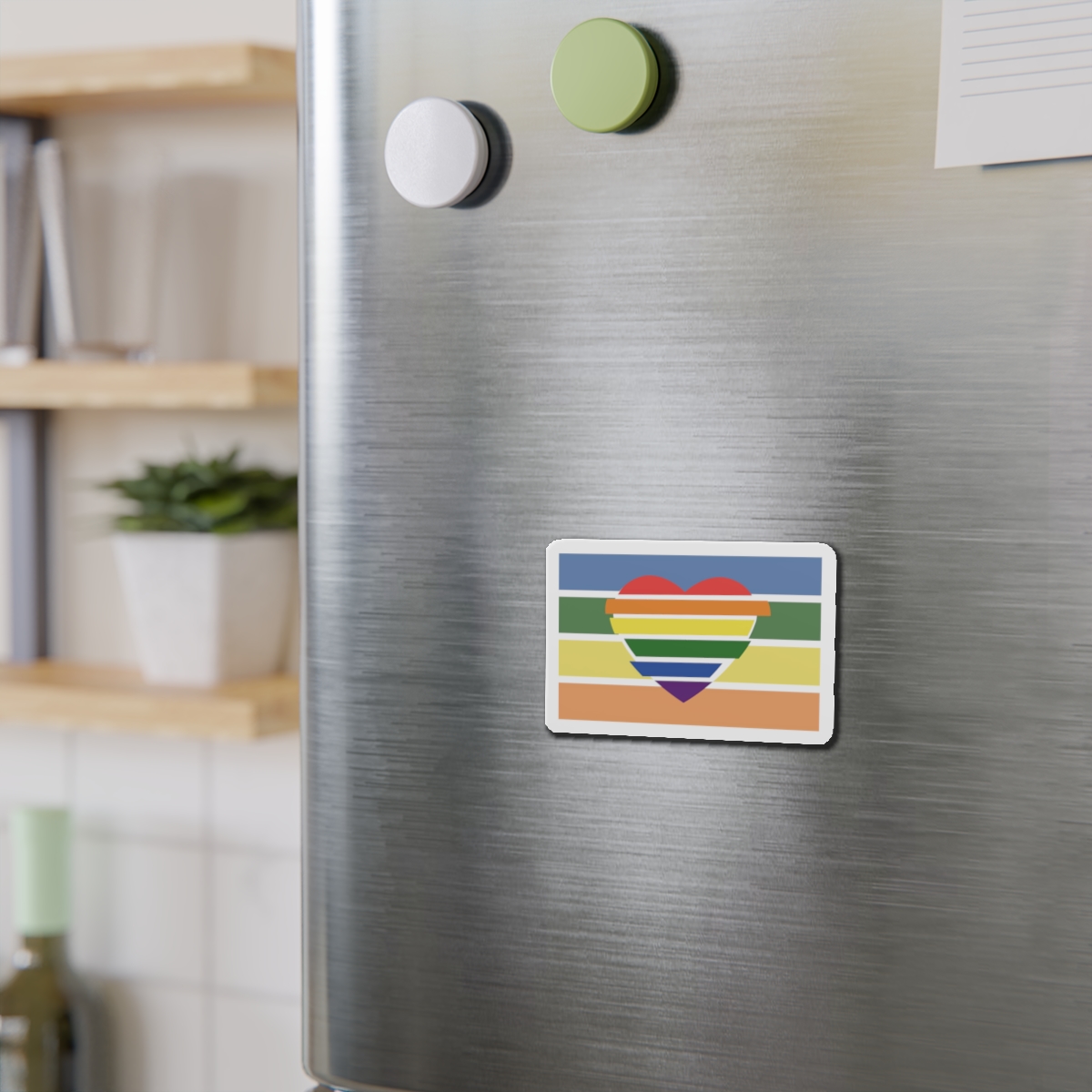 Banner With Rainbow Colors Heart Shape Lgbti Card Pride Flag Vector Illustration Die Cut Magnets - Image 6