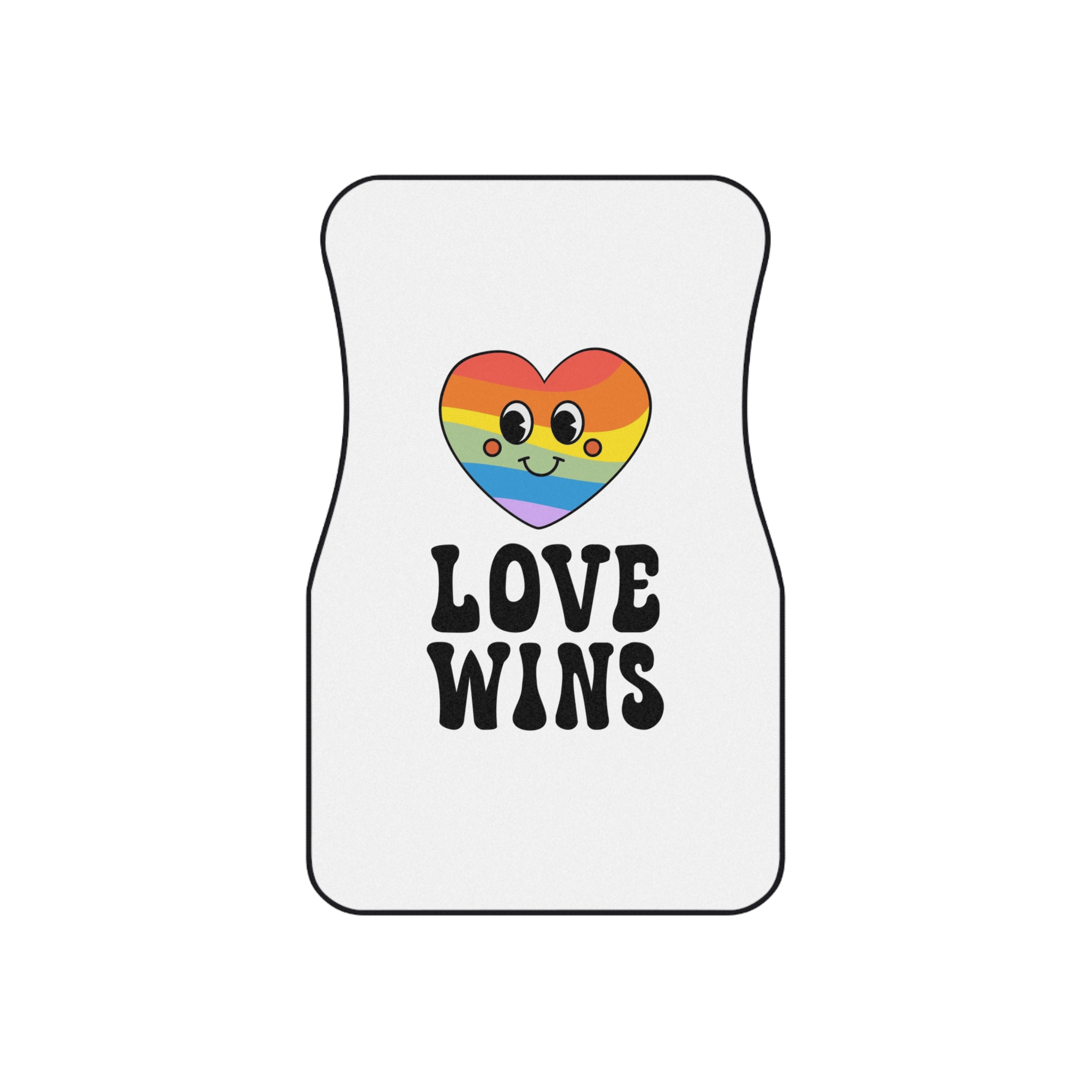 Vector Lgbt Groovy Love Wins Lettering Heart Car Mats Set Of 4 - Image 2