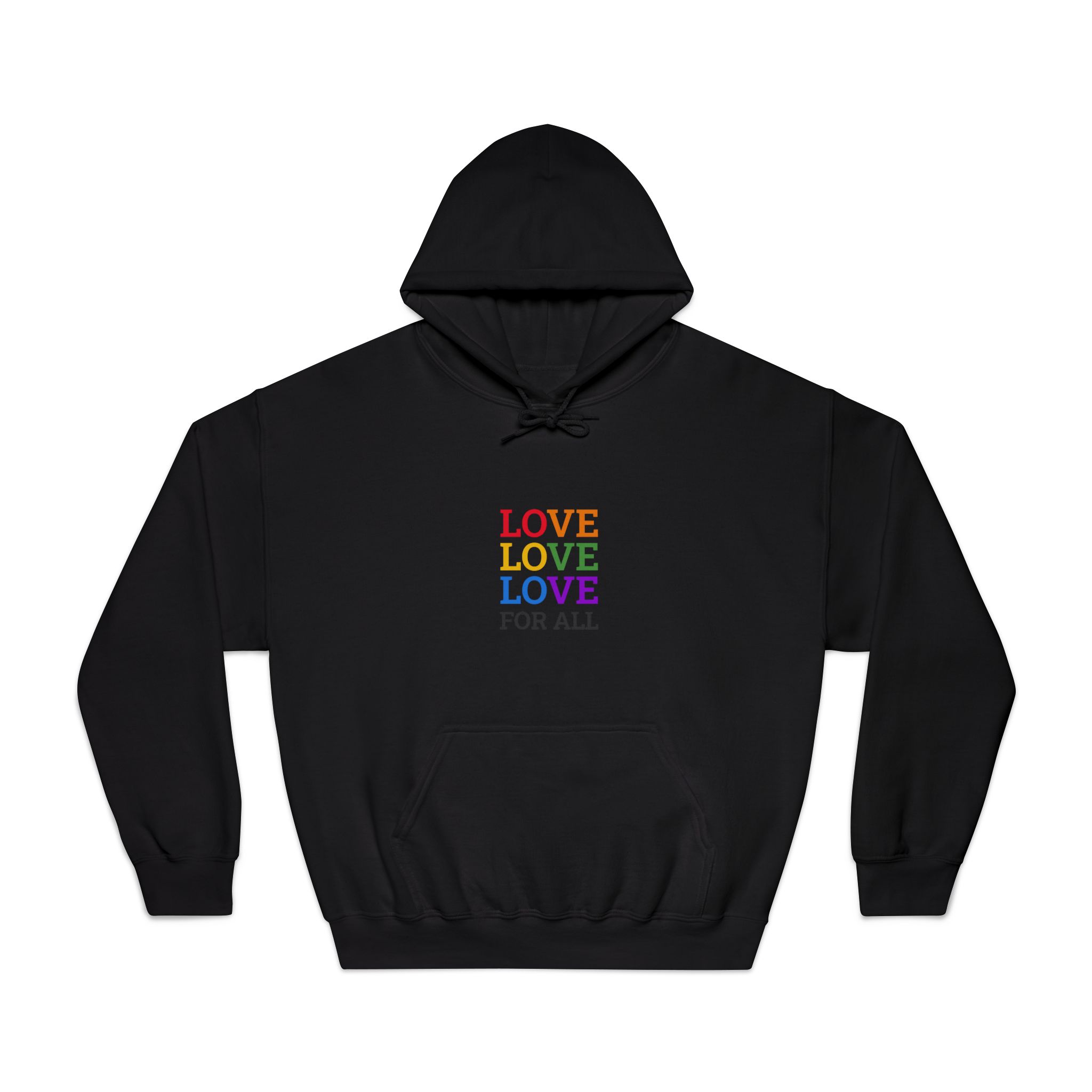 Love All Lgbtq Pride Month Positive Quote Rainbow Color Typographic Art White Background Unisex Dryblend Hooded Sweatshirt - Image 9