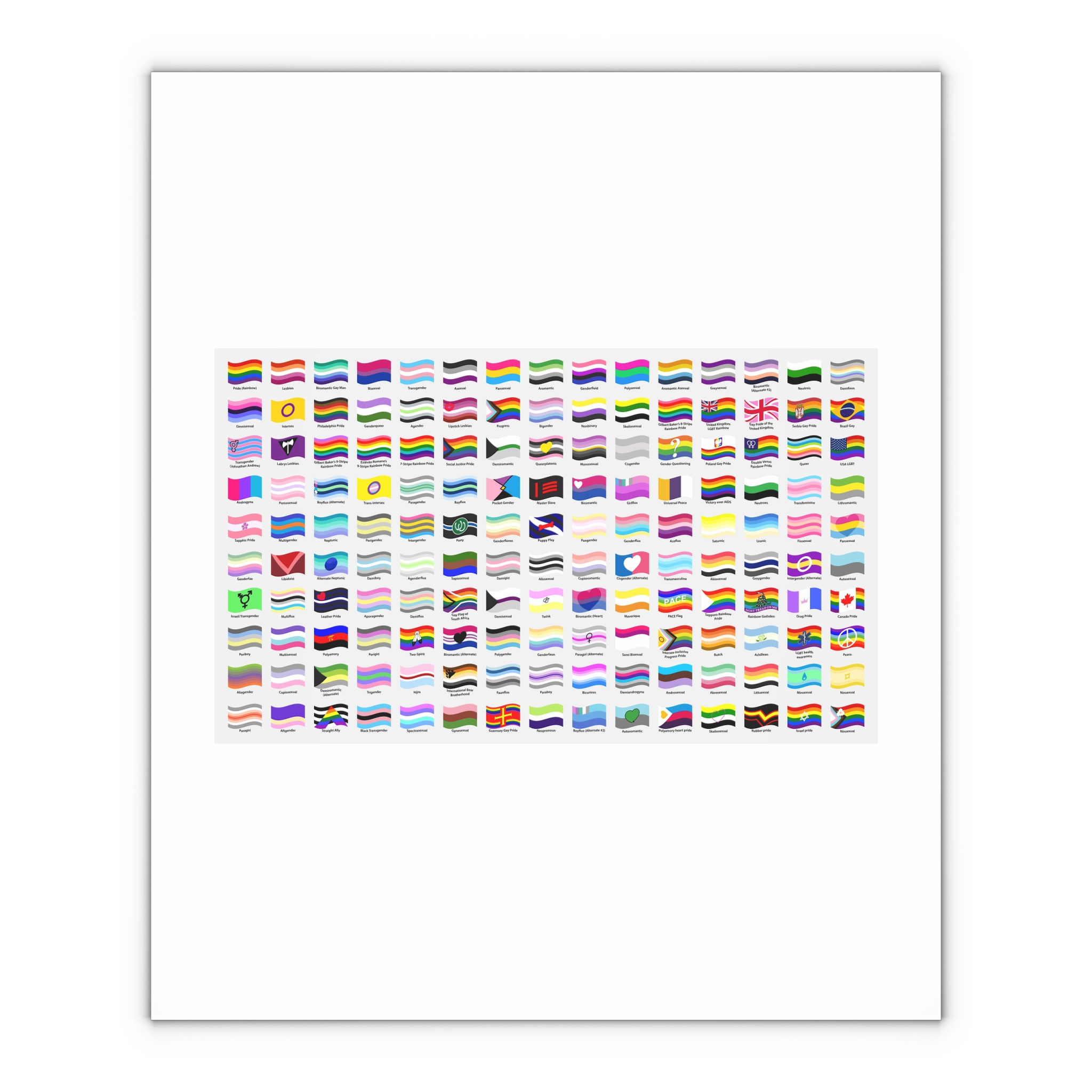 Waving Lgbt Pride Flags Collection Vector Illustration Gift Wrapping Paper Sheets 1pc - Image 4