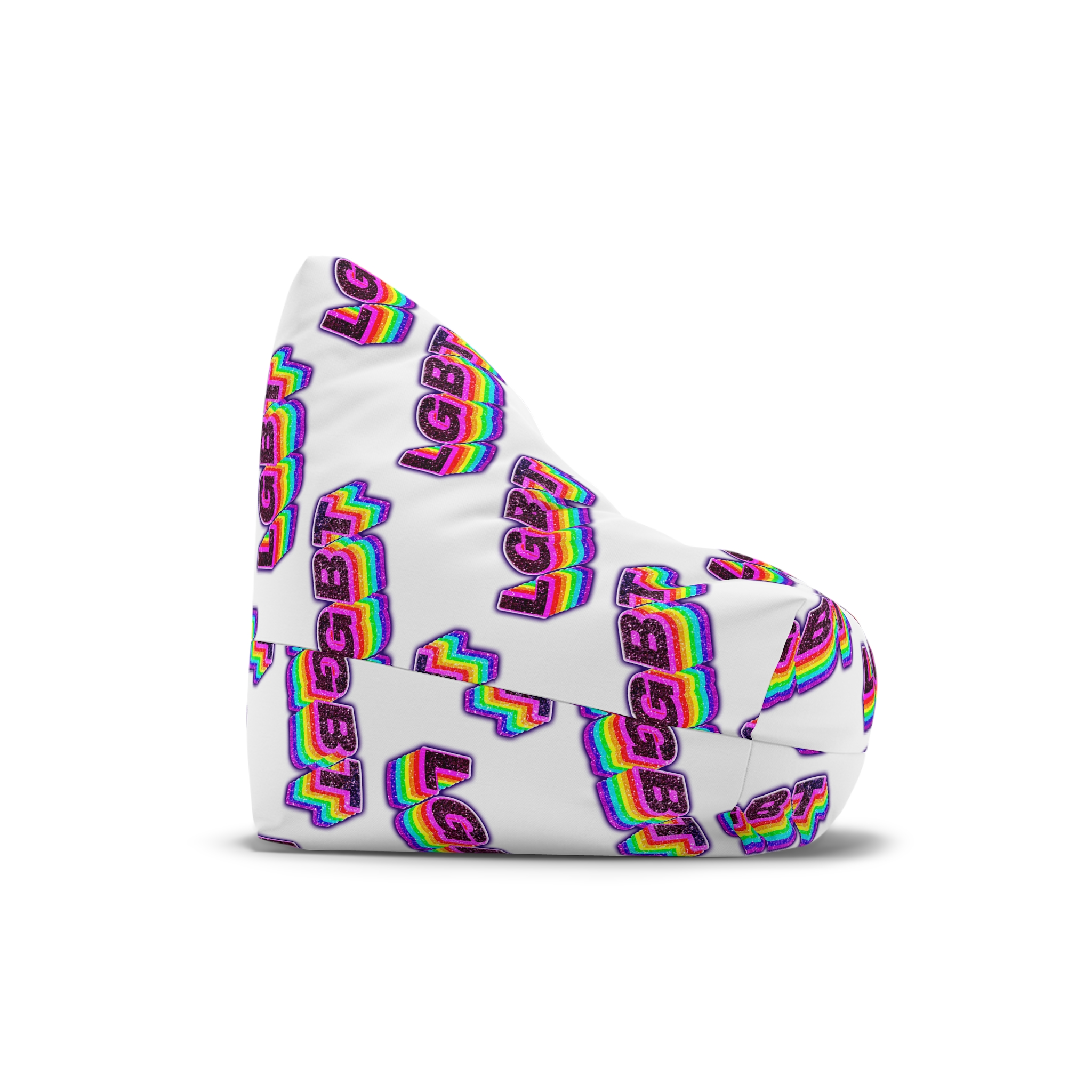 Png Word Lgbt Rainbow Typography Bean Bag Chair Cover - Image 3