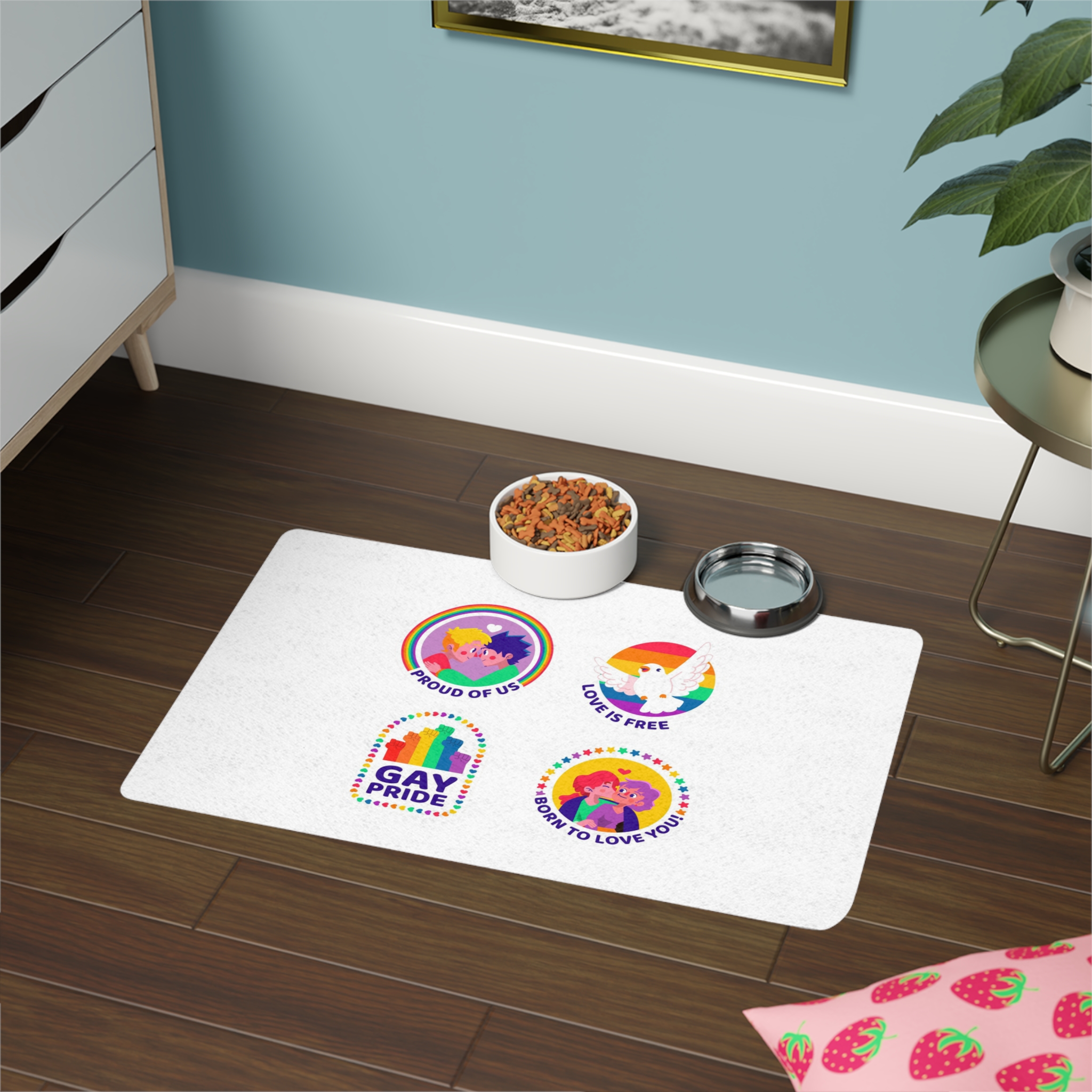 Flat Labels Collection Pride Month Celebration (1) Pet Food Mat 12x18 - Image 4