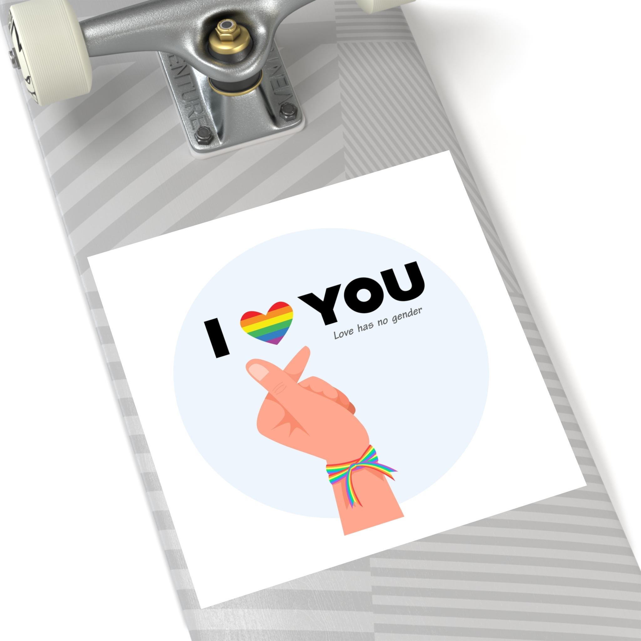 Inspirational Homosexual Pride Poster With Rainbow Heart Laminate Stickers Square - Image 52
