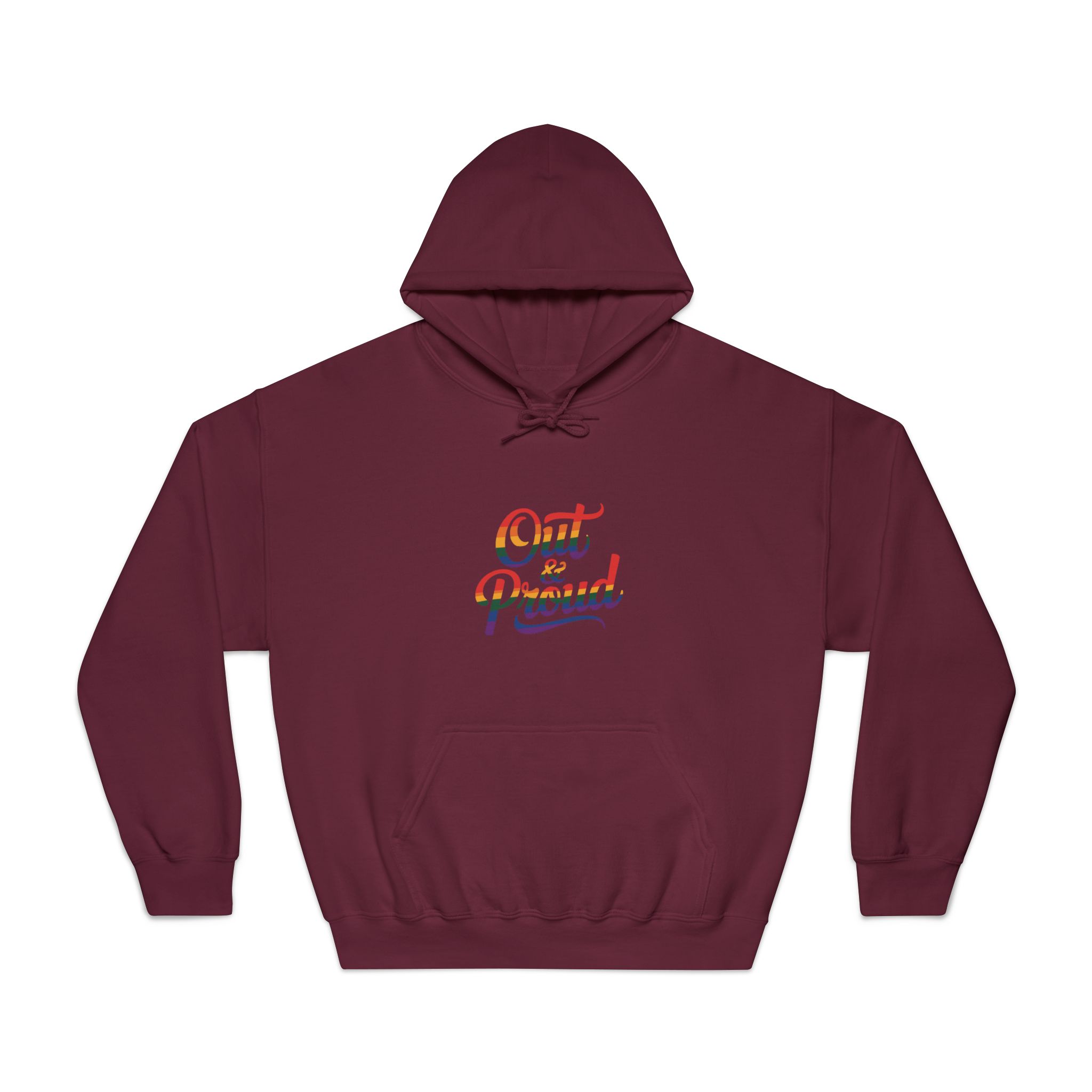 Out Proud T Shirt Design Isolated White Background Unisex Dryblend Hooded Sweatshirt - Image 17