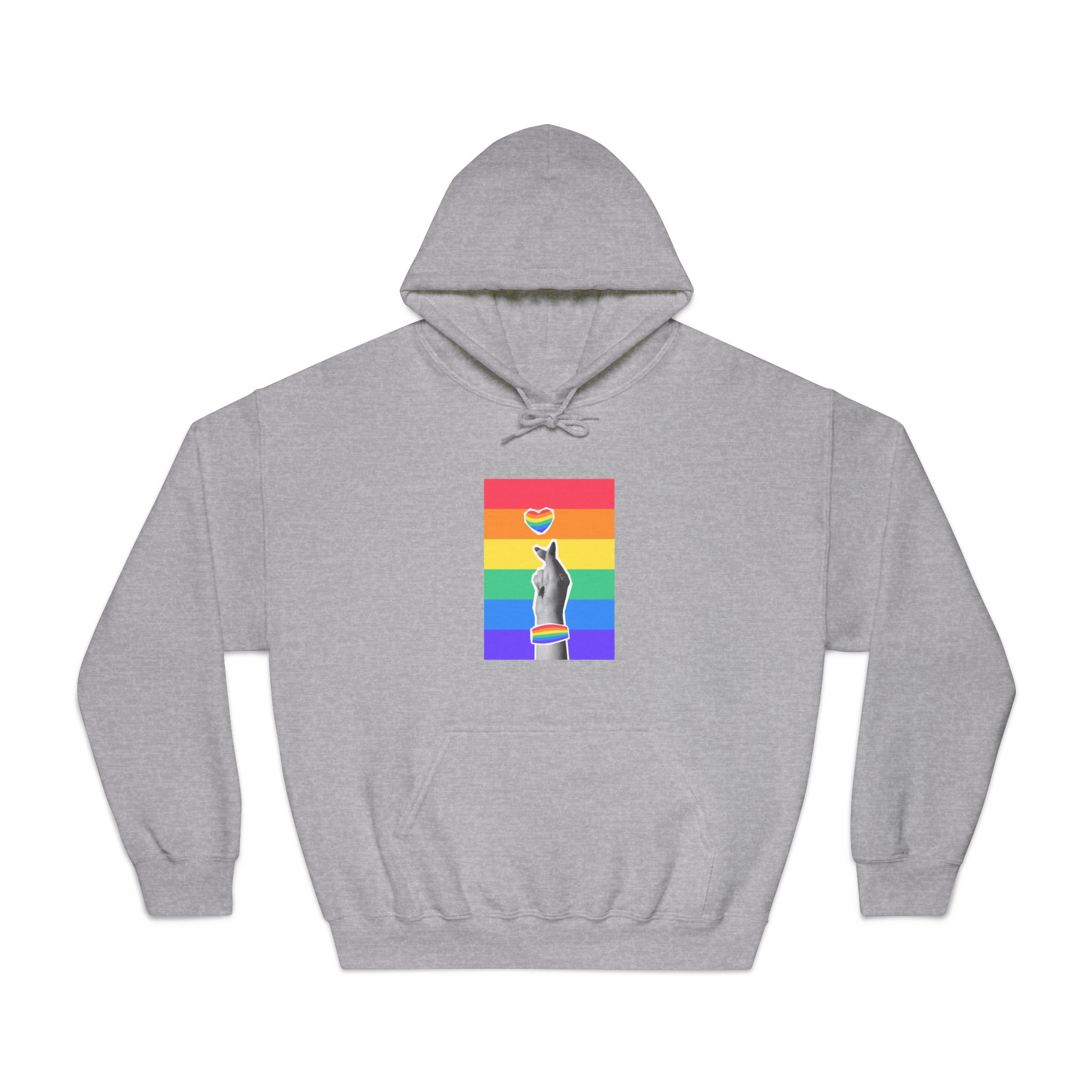 Lgbtq Trendy Retro Collage Halftone Hands Unisex Dryblend Hooded Sweatshirt - Image 13