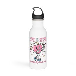 Love Cupid Holding Bow Tshirt Design Stainless Steel Water Bottle