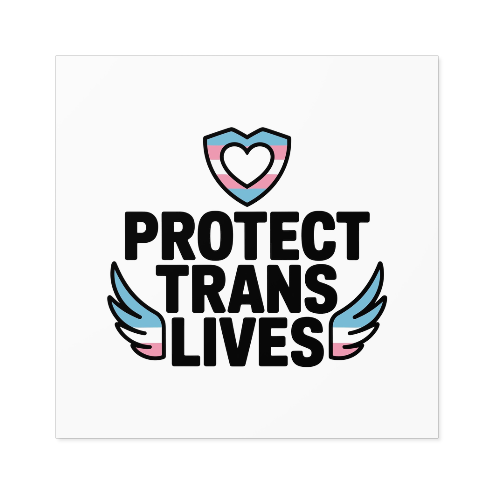 Protect Trans Lives T Shirt Design Isolated White Background Laminate Stickers Square - Image 21