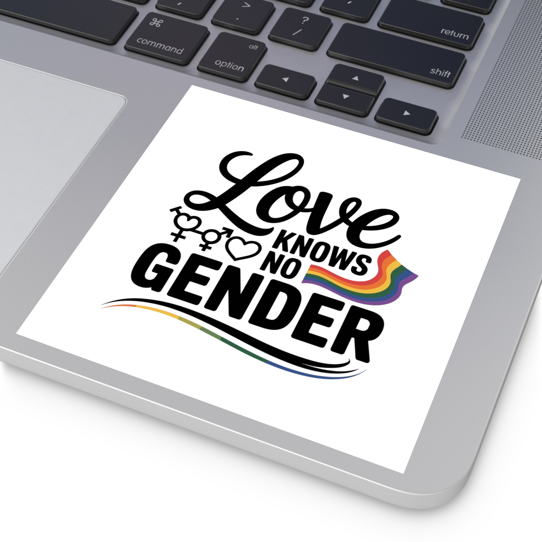 Love Knows No Gender T Shirt Design Isolated White Background Laminate Stickers Square - Image 43
