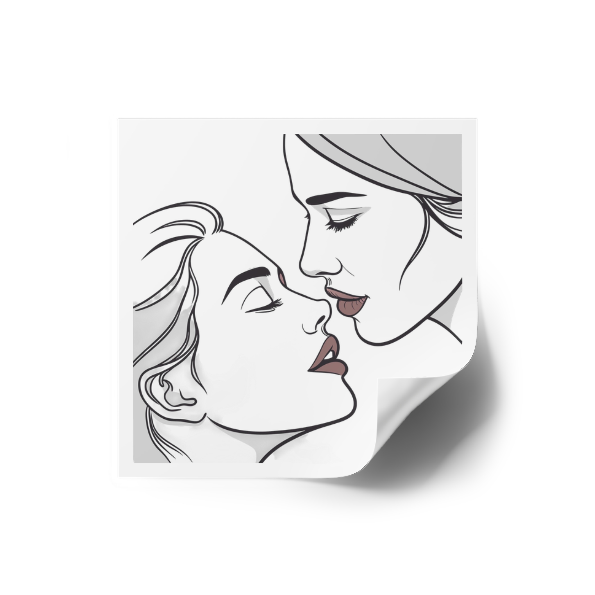 Perfect Lip Set Open Close Smooches Laminate Stickers Square - Image 10